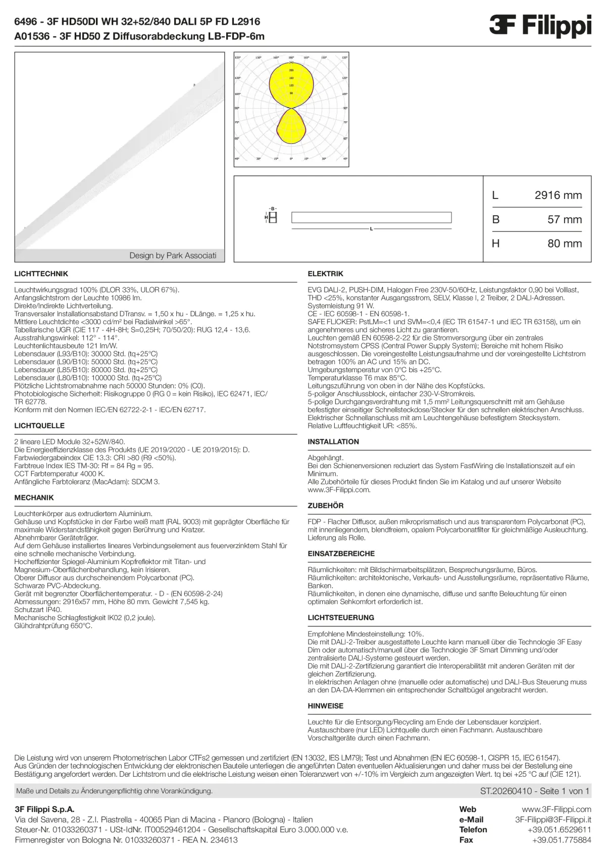 6496+A01536 - 3F HD50DI WH 32+52-840 DALI 5P FD L2916 + FDP - Datasheet - de