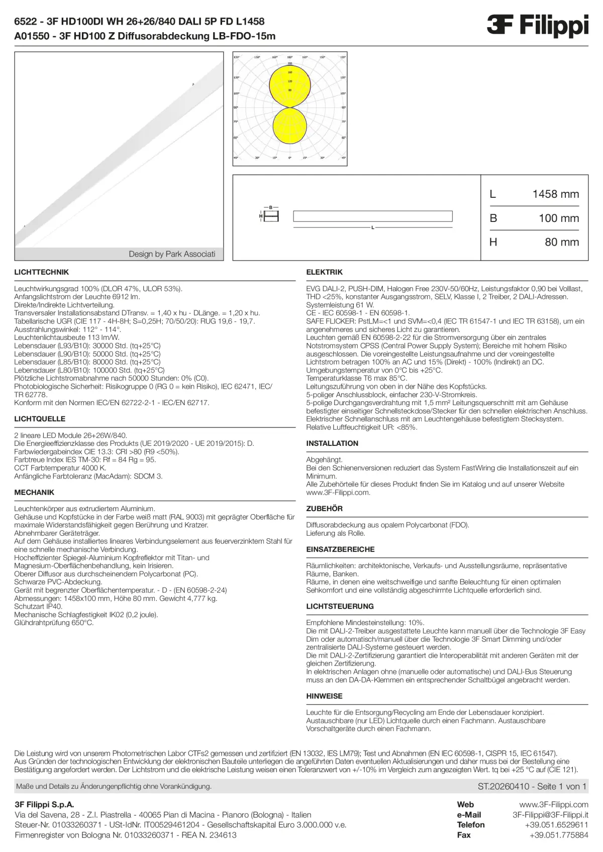 6522+A01550 - 3F HD100DI WH 26+26-840 DALI 5P FD L1458 + FDO - Datasheet - de