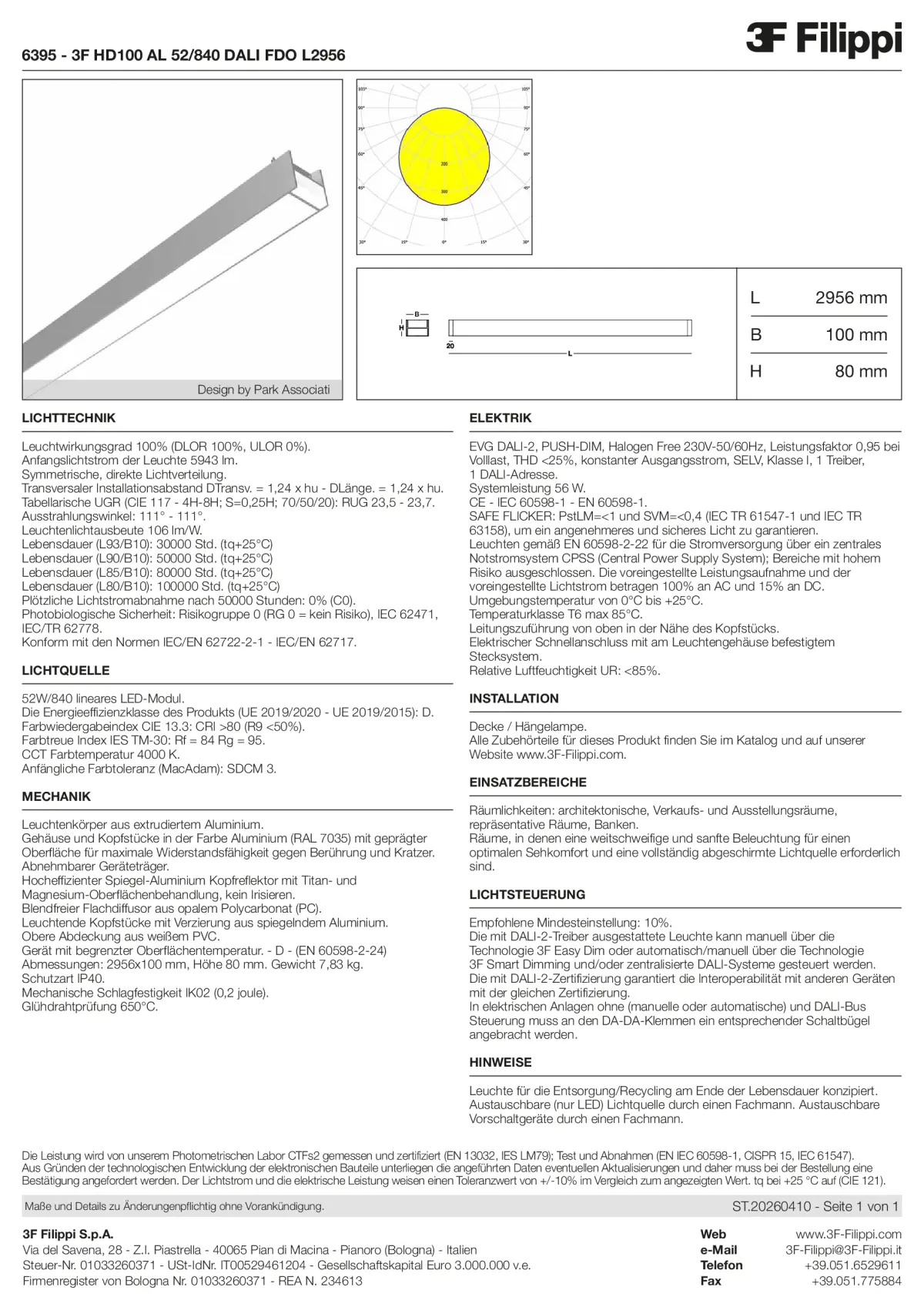 6395 - 3F HD100 AL 52-840 DALI FDO L2956 - Datasheet - de