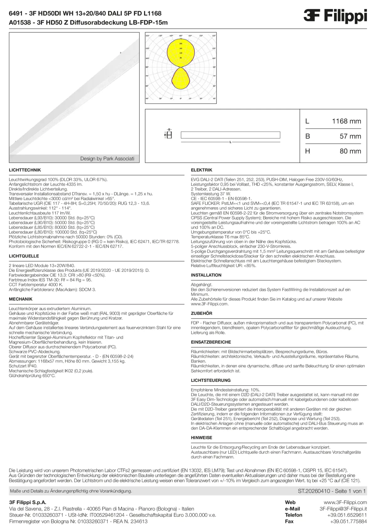 6491+A01538 - 3F HD50DI WH 13+20-840 DALI 5P FD L1168 + FDP - Datasheet - de