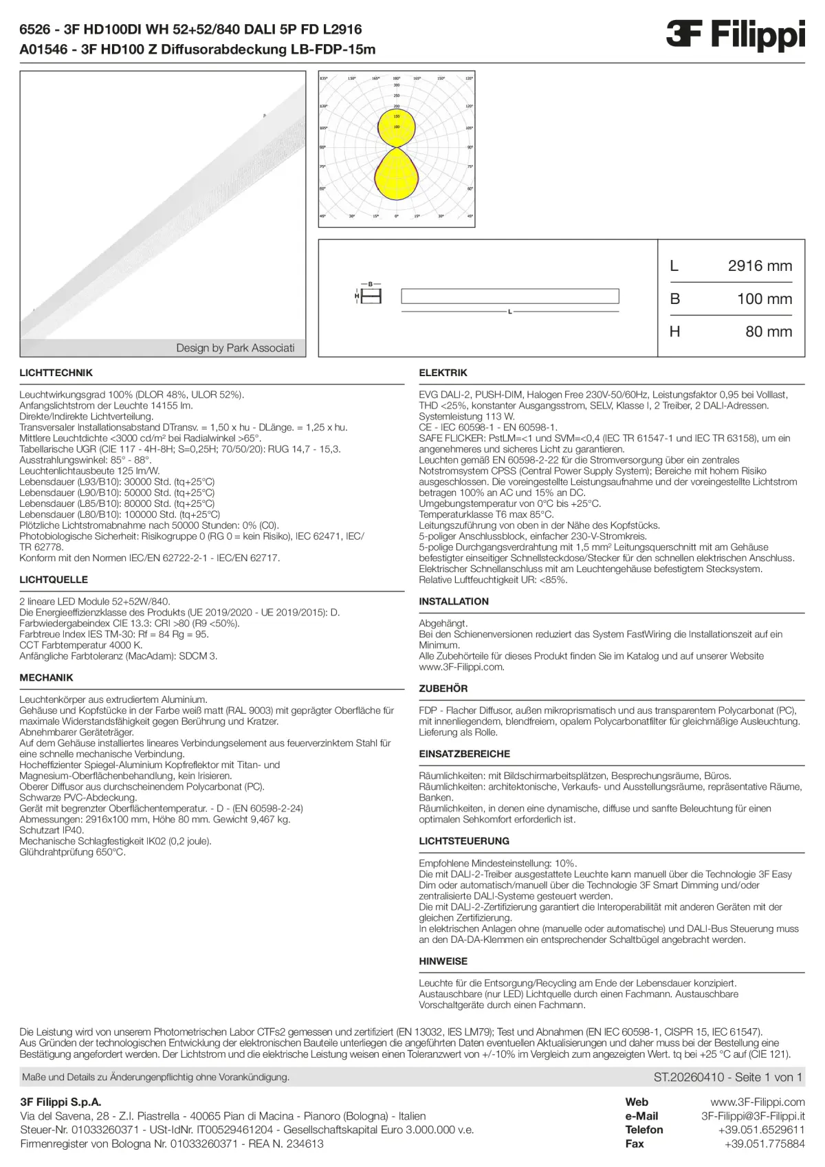 6526+A01546 - 3F HD100DI WH 52+52-840 DALI 5P FD L2916 + FDP - Datasheet - de