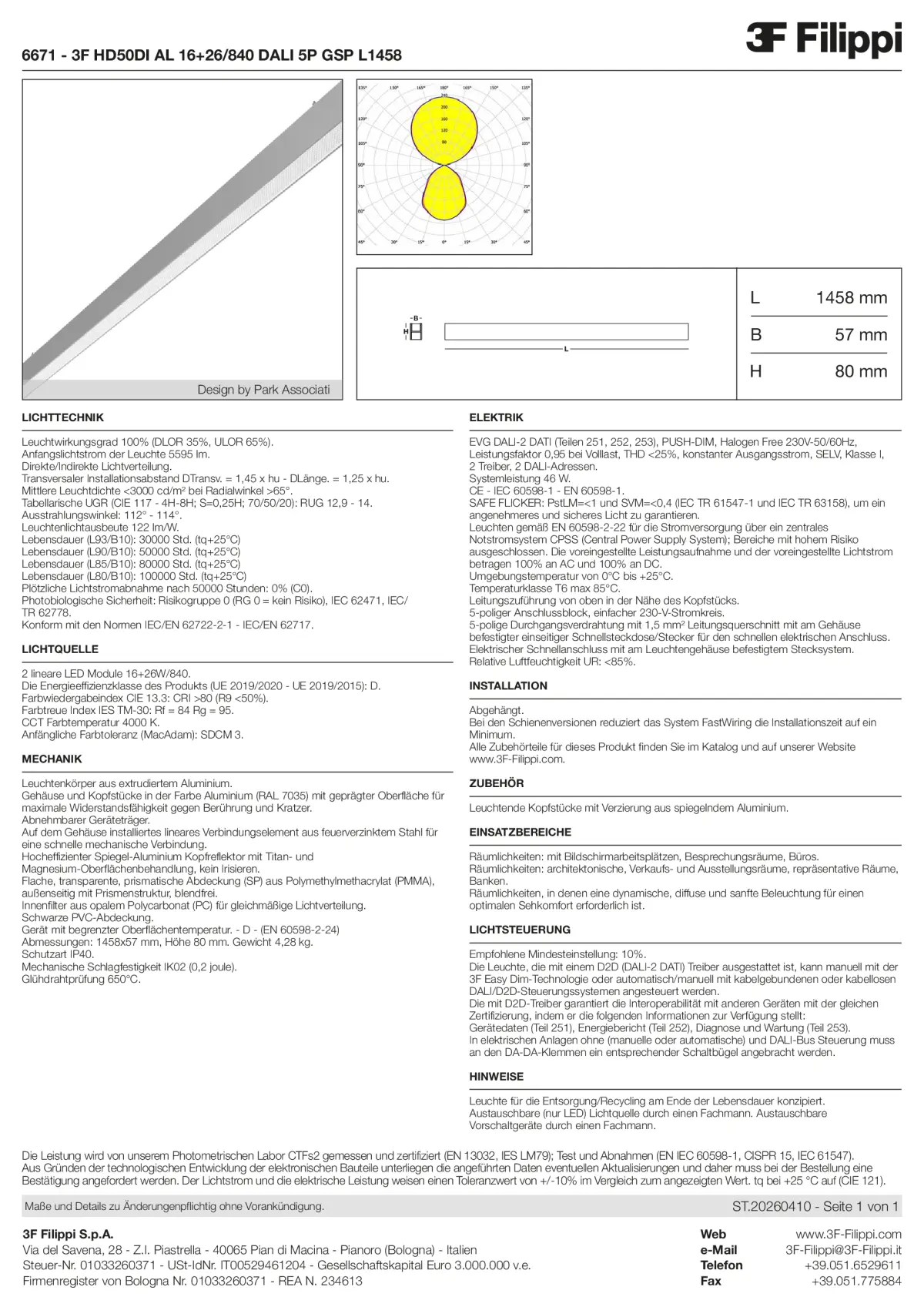 6671 - 3F HD50DI AL 16+26-840 DALI 5P GSP L1458 - Datasheet - de