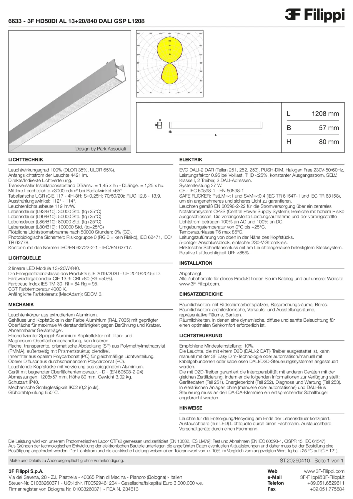 6633 - 3F HD50DI AL 13+20-840 DALI GSP L1208 - Datasheet - de
