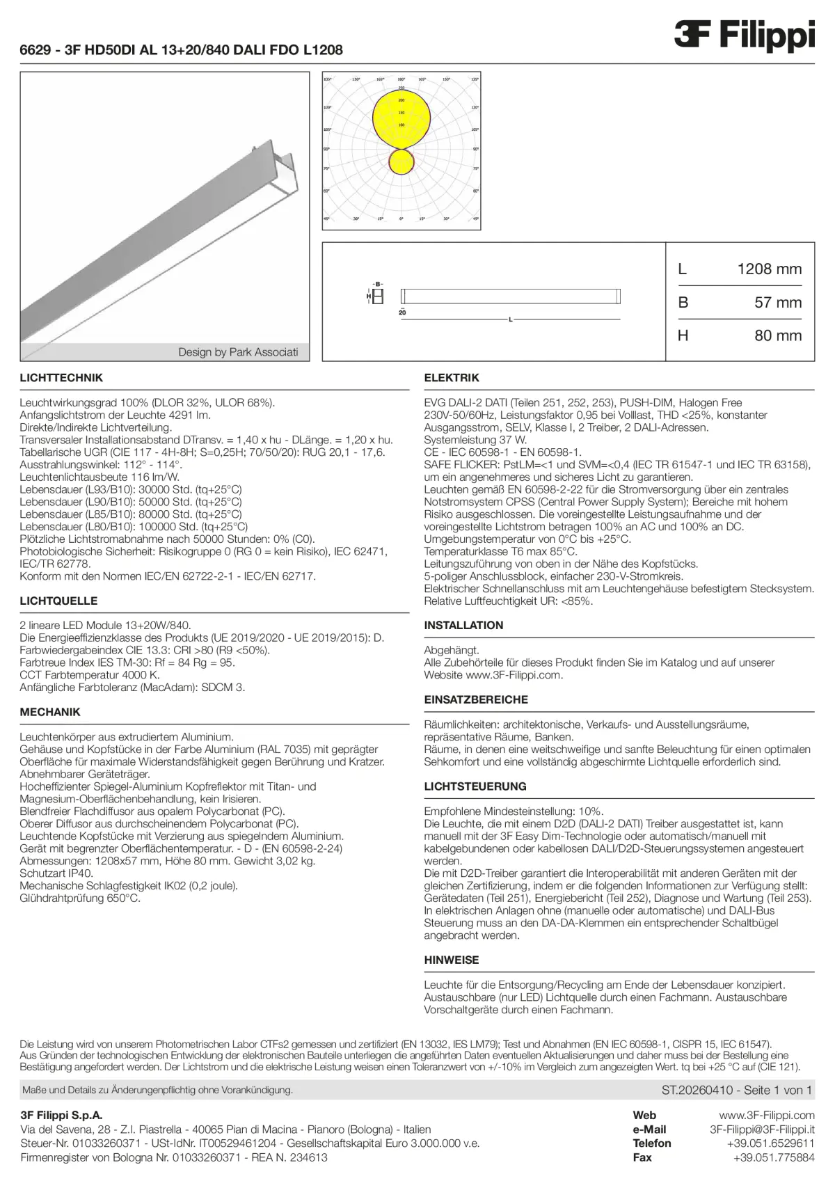 6629 - 3F HD50DI AL 13+20-840 DALI FDO L1208 - Datasheet - de