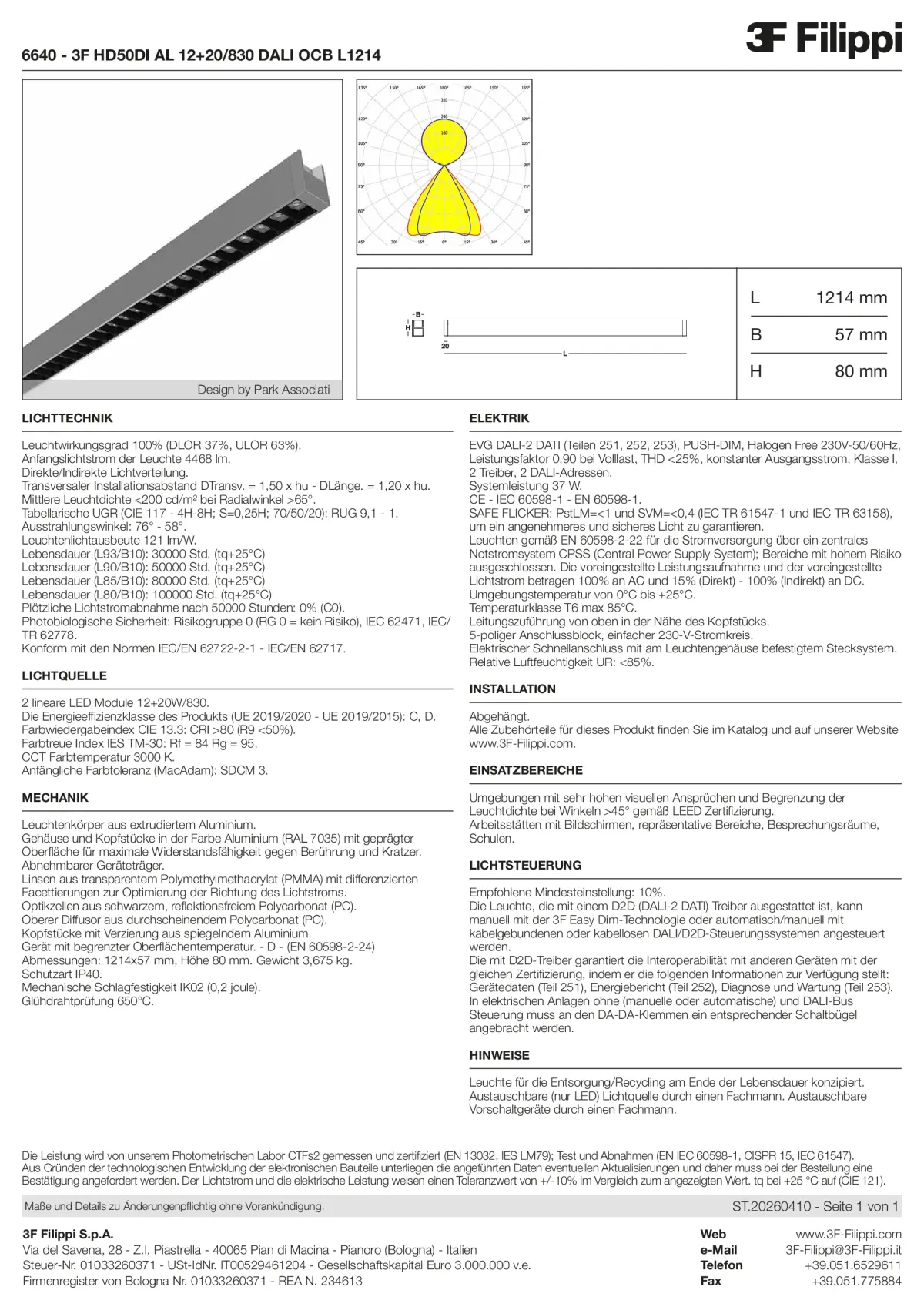 6640 - 3F HD50DI AL 12+20-830 DALI OCB L1214 - Datasheet - de