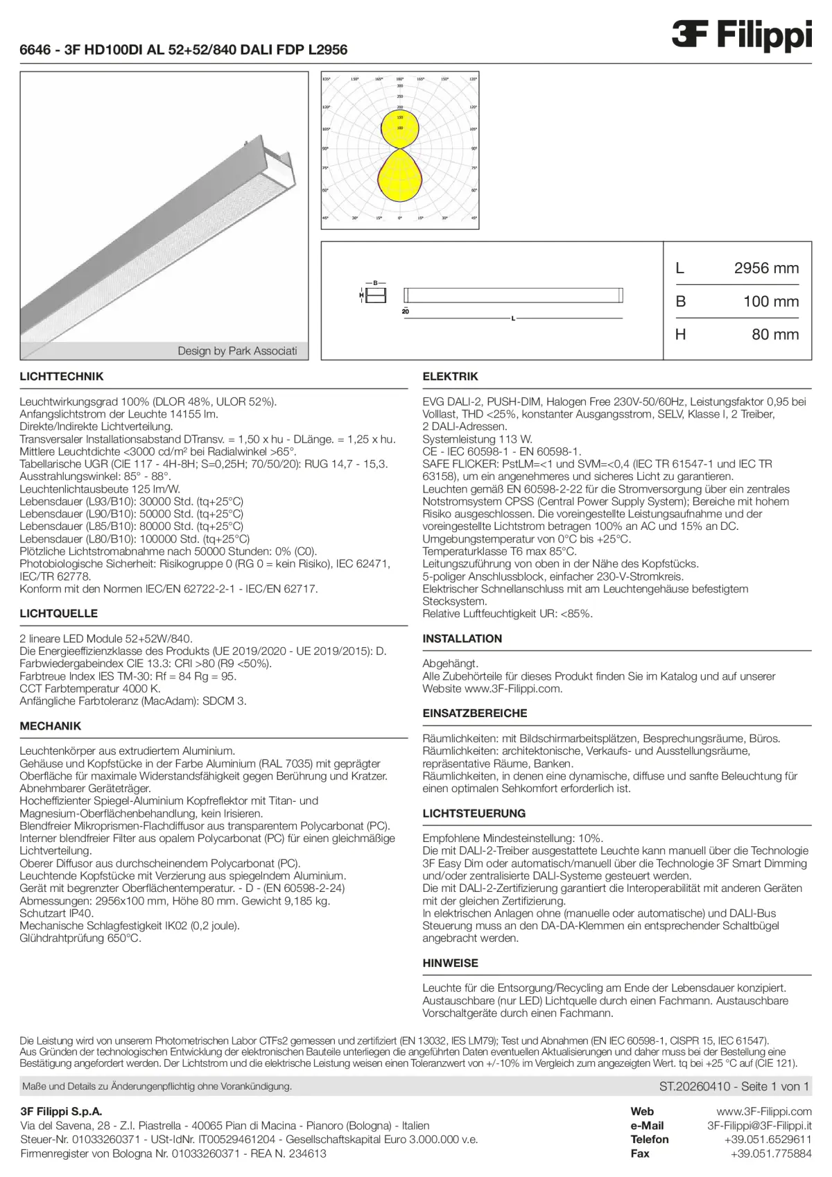 6646 - 3F HD100DI AL 52+52-840 DALI FDP L2956 - Datasheet - de