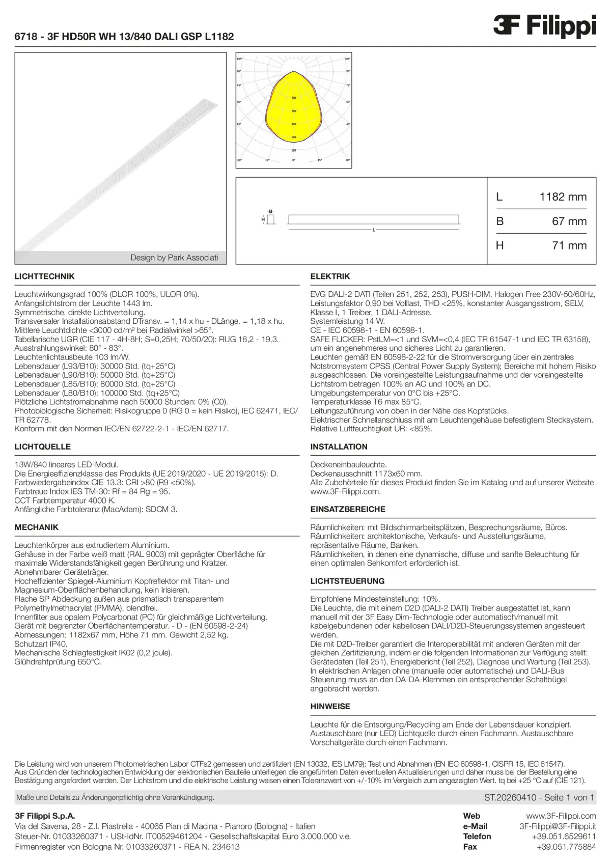 6718 - 3F HD50R WH 13-840 DALI GSP L1182 - Datasheet - de