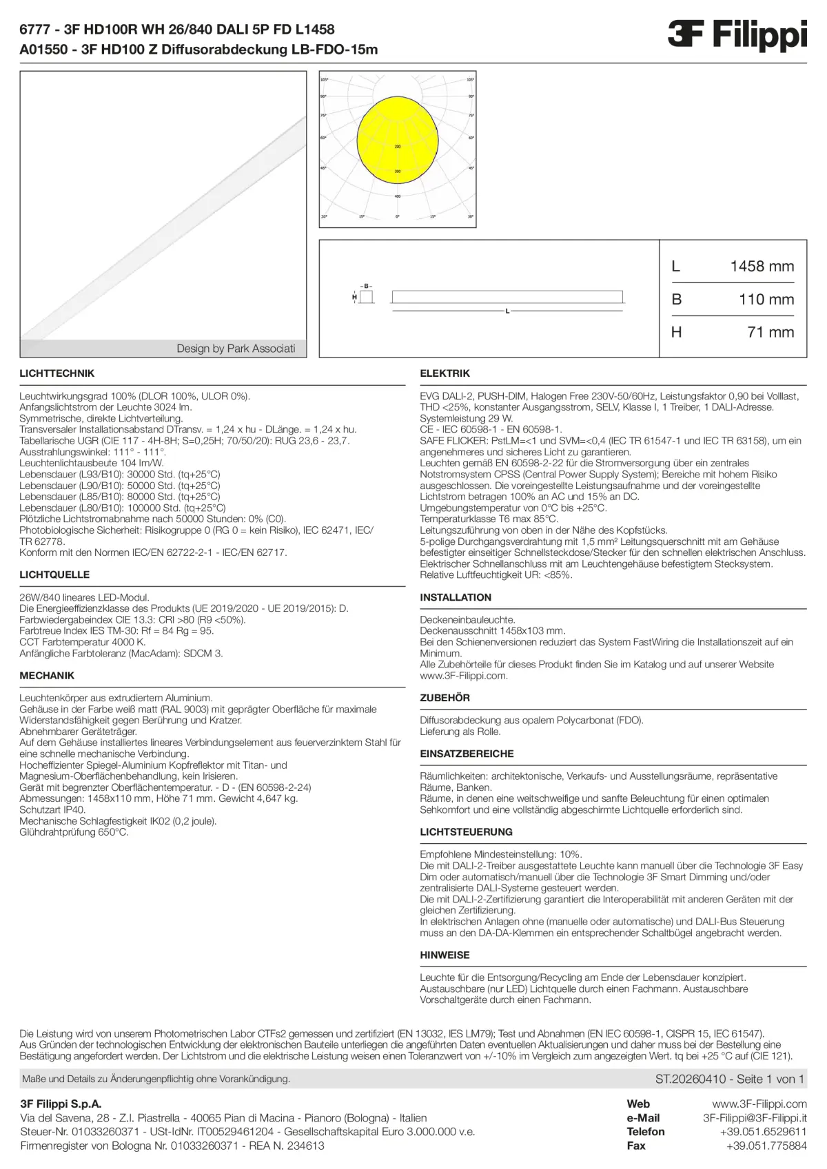 6777+A01550 - 3F HD100R WH 26-840 DALI 5P FD L1458 + FDO - Datasheet - de