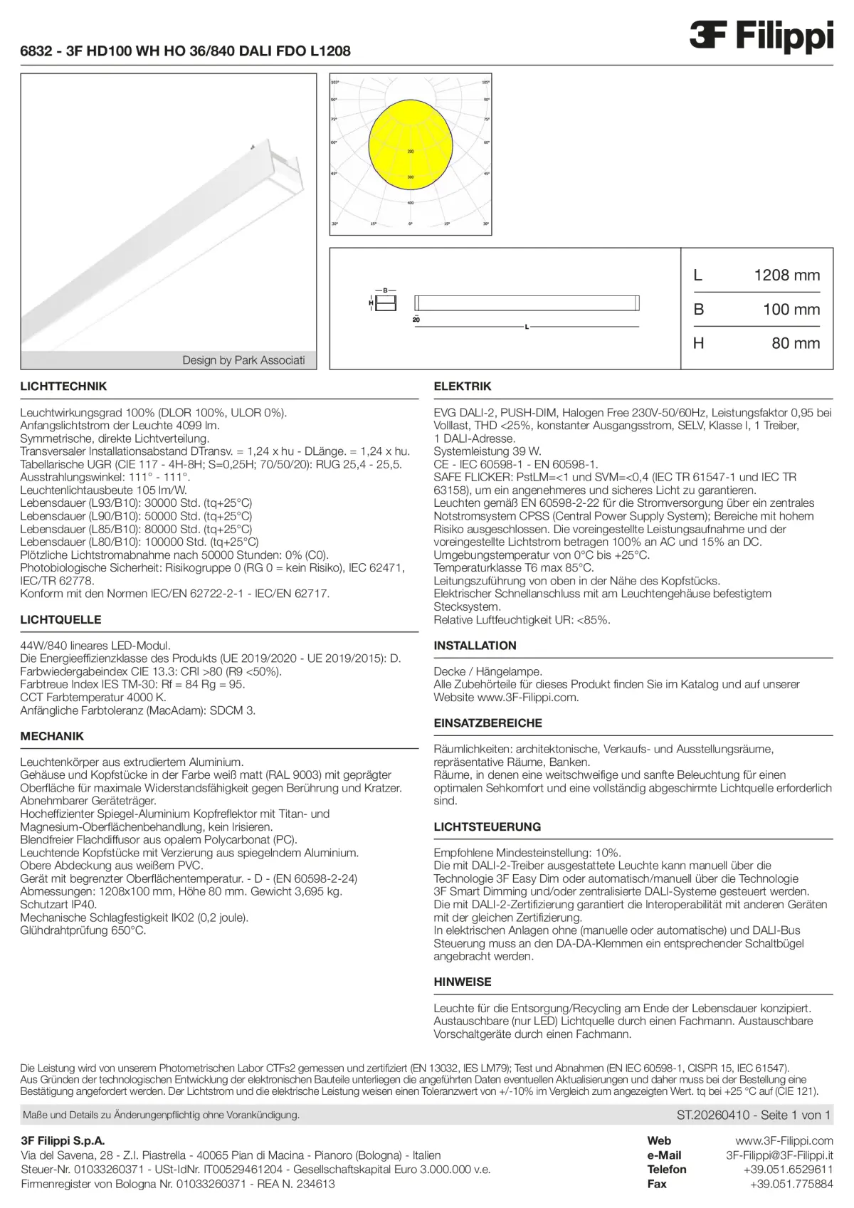 6832 - 3F HD100 WH HO 36-840 DALI FDO L1208 - Datasheet - de