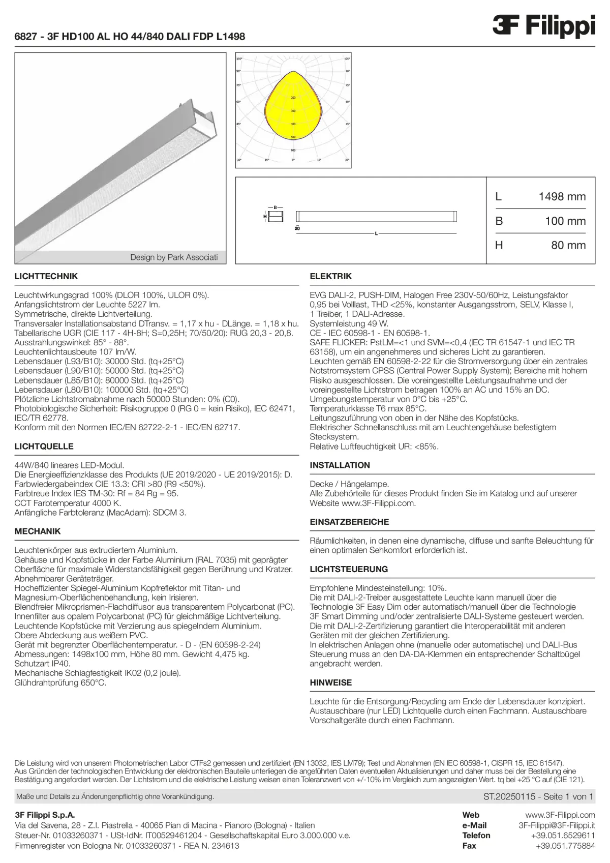 6827 - 3F HD100 AL HO 44-840 DALI FDP L1498 - Datasheet - de