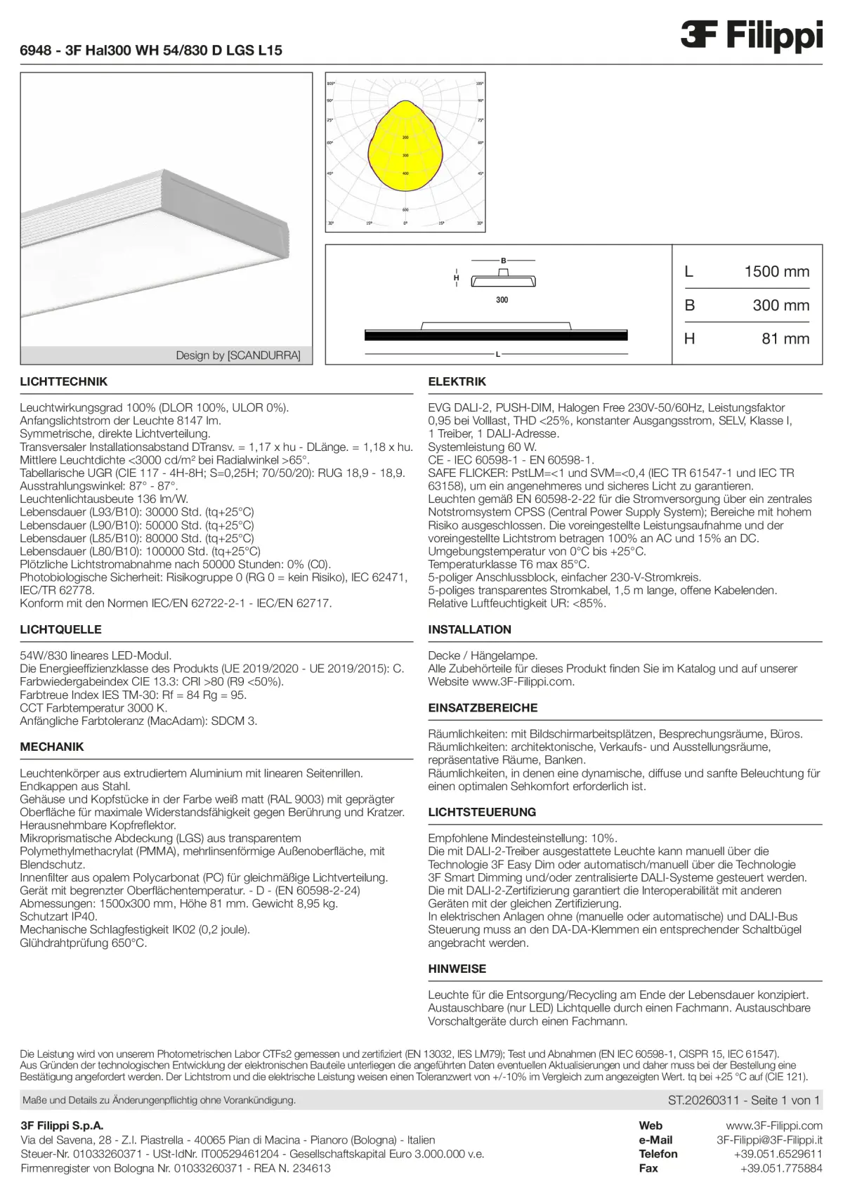 6948 - 3F Hal300 WH 54-830 D LGS L15 - Datasheet - de