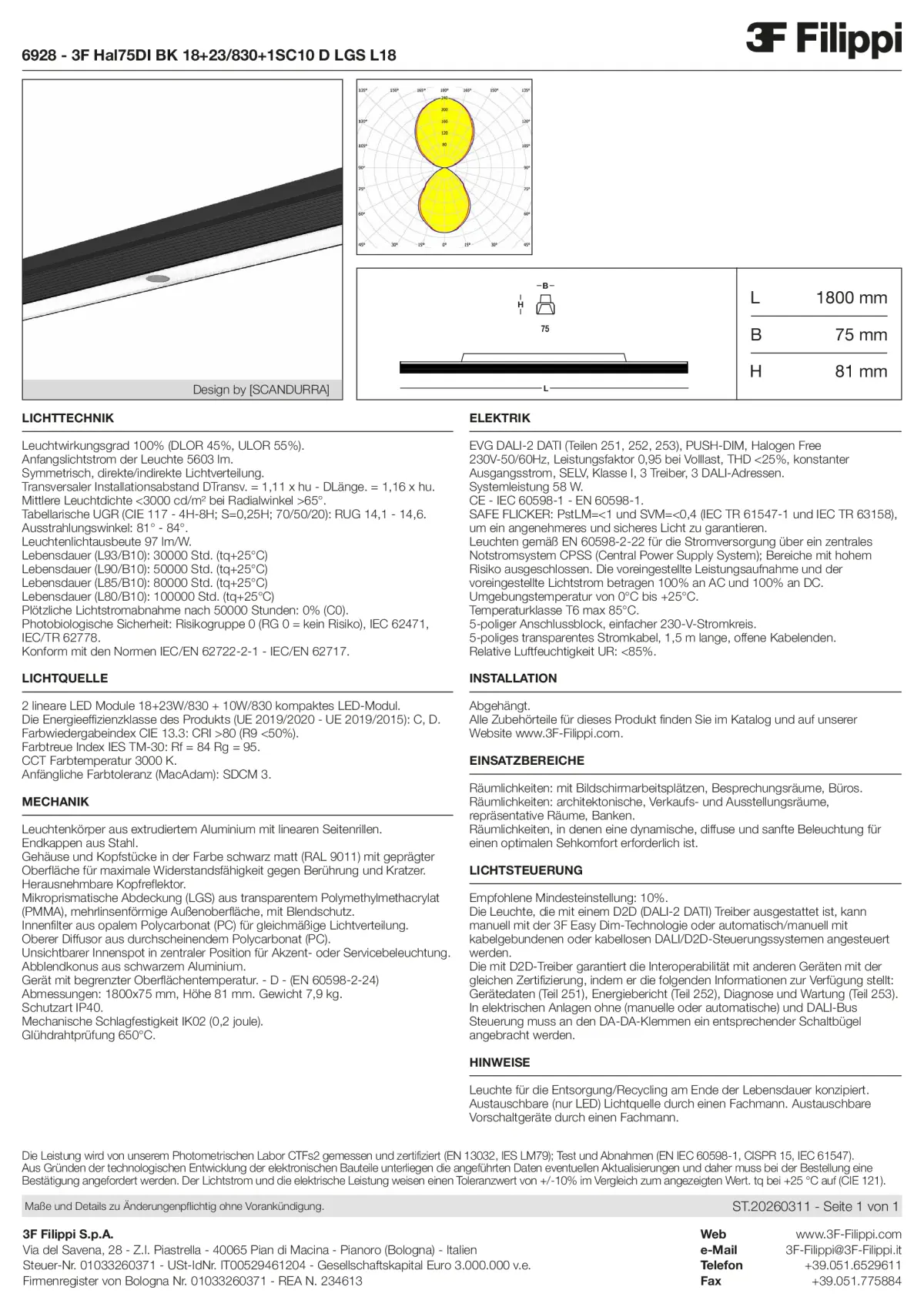 6928 - 3F Hal75DI BK 18+23-830+1SC10 D LGS L18 - Datasheet - de