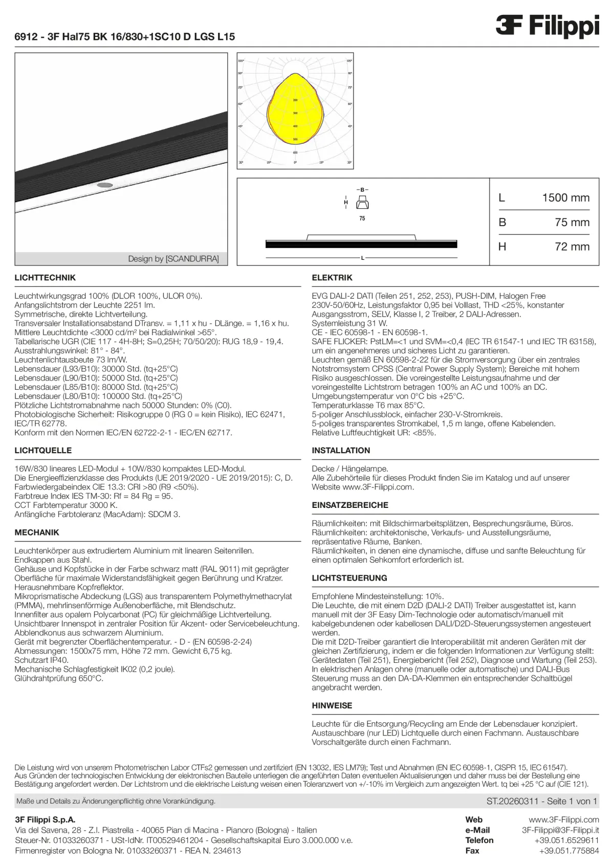 6912 - 3F Hal75 BK 16-830+1SC10 D LGS L15 - Datasheet - de