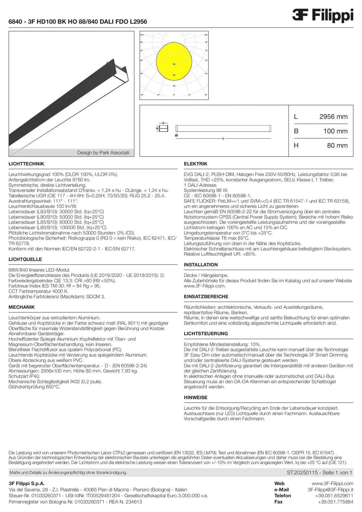 6840 - 3F HD100 BK HO 88-840 DALI FDO L2956 - Datasheet - de