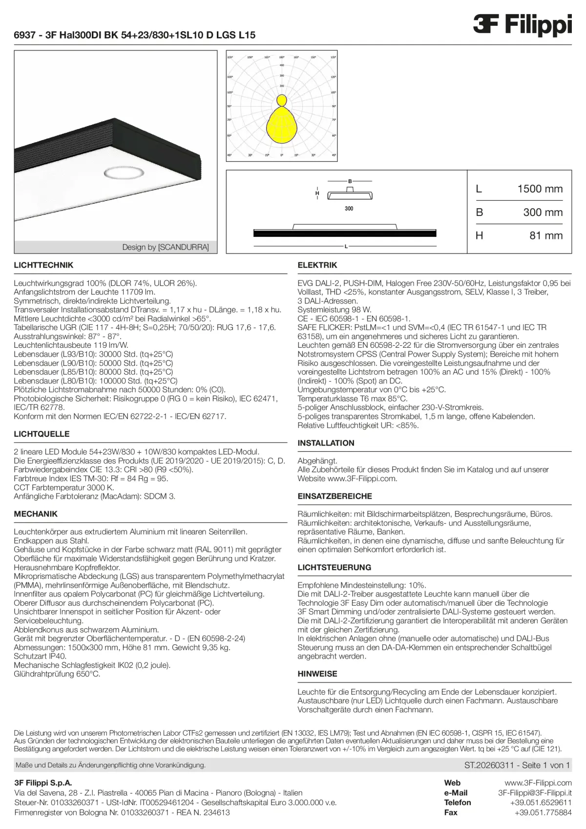 6937 - 3F Hal300DI BK 54+23-830+1SL10 D LGS L15 - Datasheet - de