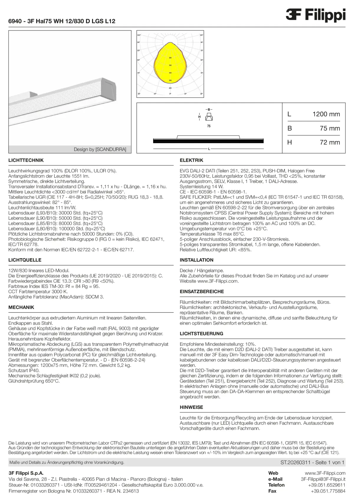 6940 - 3F Hal75 WH 12-830 D LGS L12 - Datasheet - de