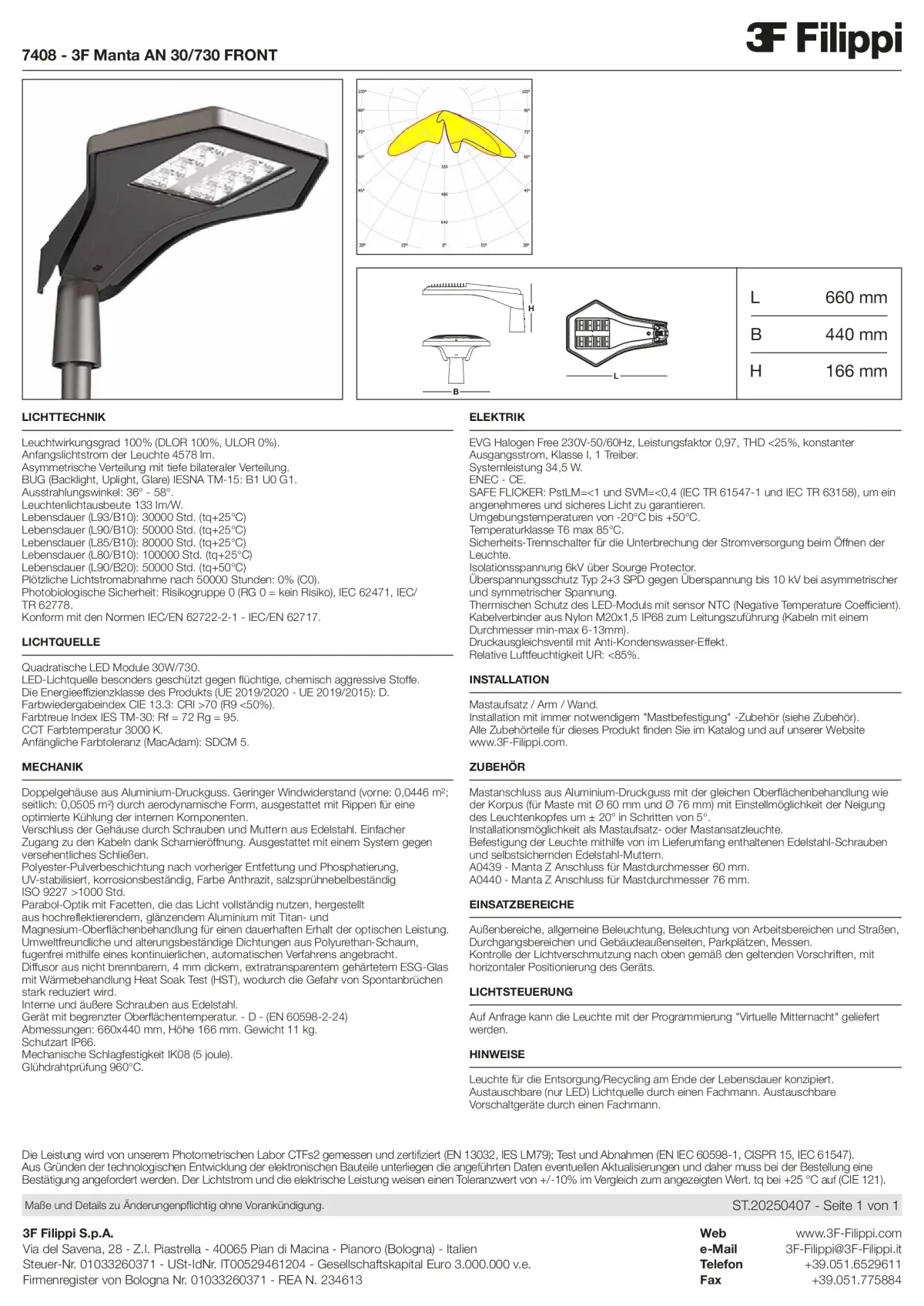 7408 - 3F Manta AN 30-730 FRONT - Datasheet - de