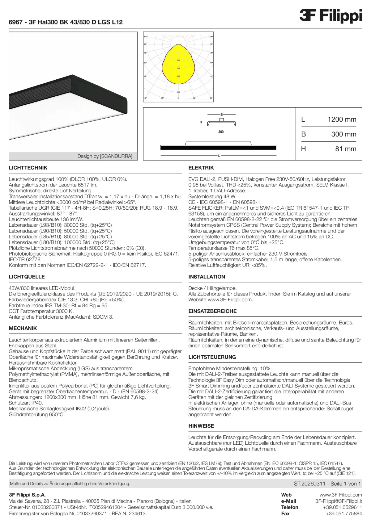6967 - 3F Hal300 BK 43-830 D LGS L12 - Datasheet - de
