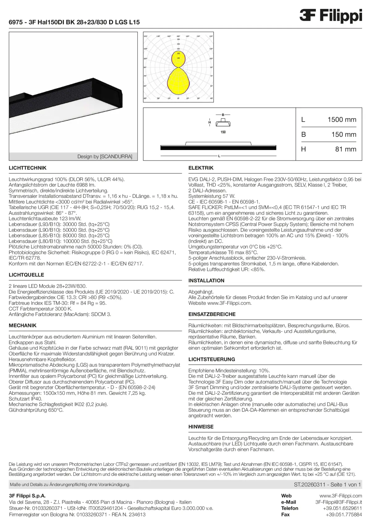 6975 - 3F Hal150DI BK 28+23-830 D LGS L15 - Datasheet - de