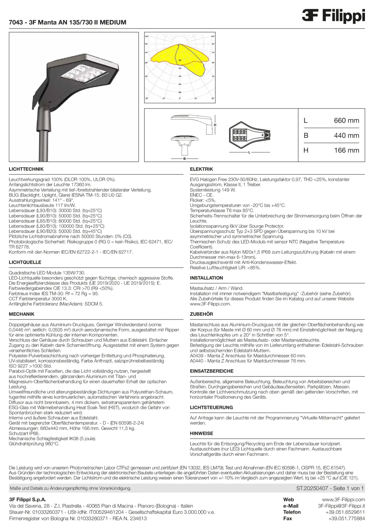 7043 - 3F Manta AN 135-730 II MEDIUM - Datasheet - de