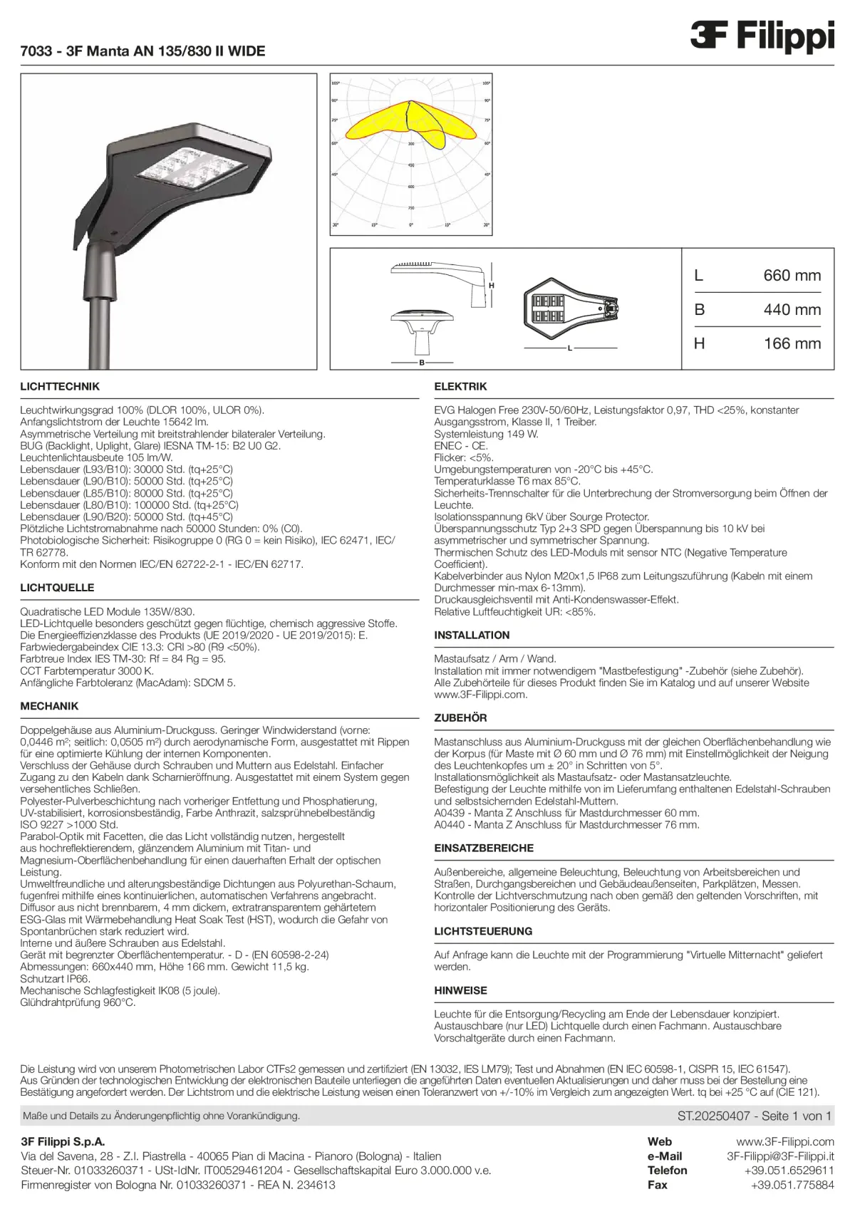 7033 - 3F Manta AN 135-830 II WIDE - Datasheet - de