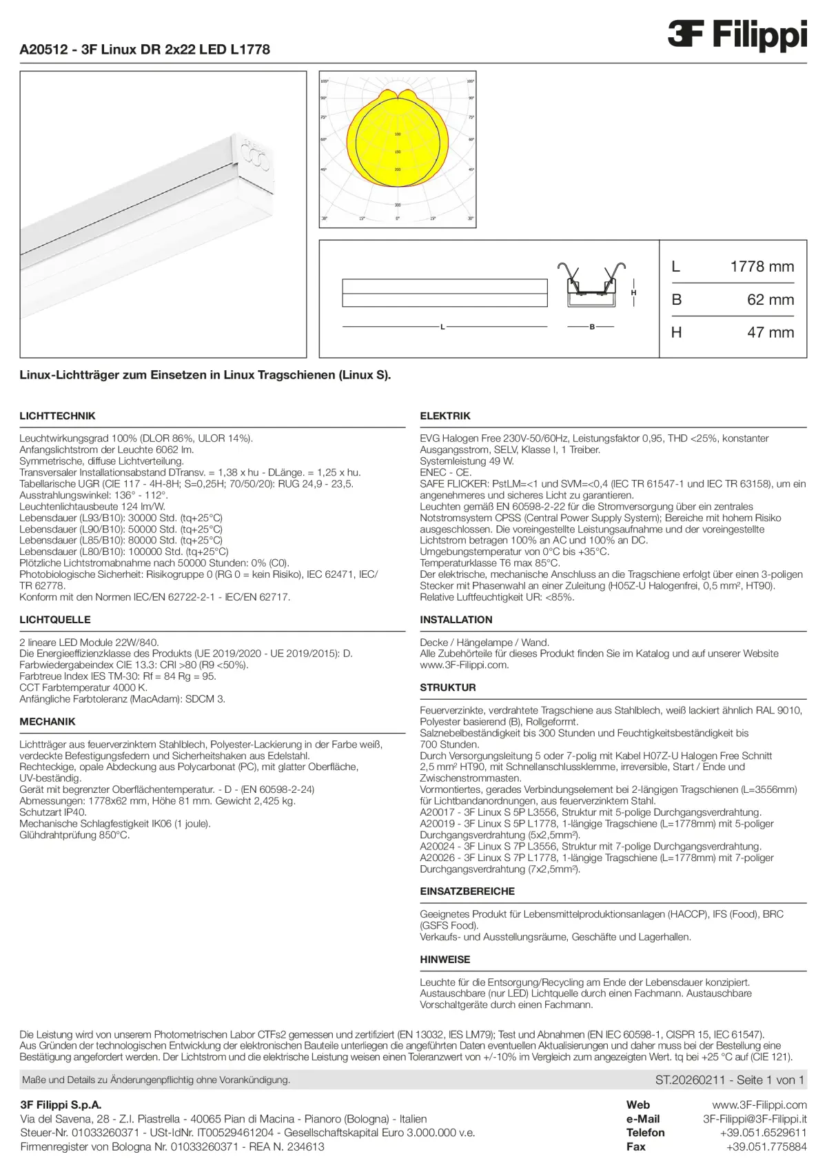 A20512 - 3F Linux DR 2x22 LED L1778 - Datasheet - de