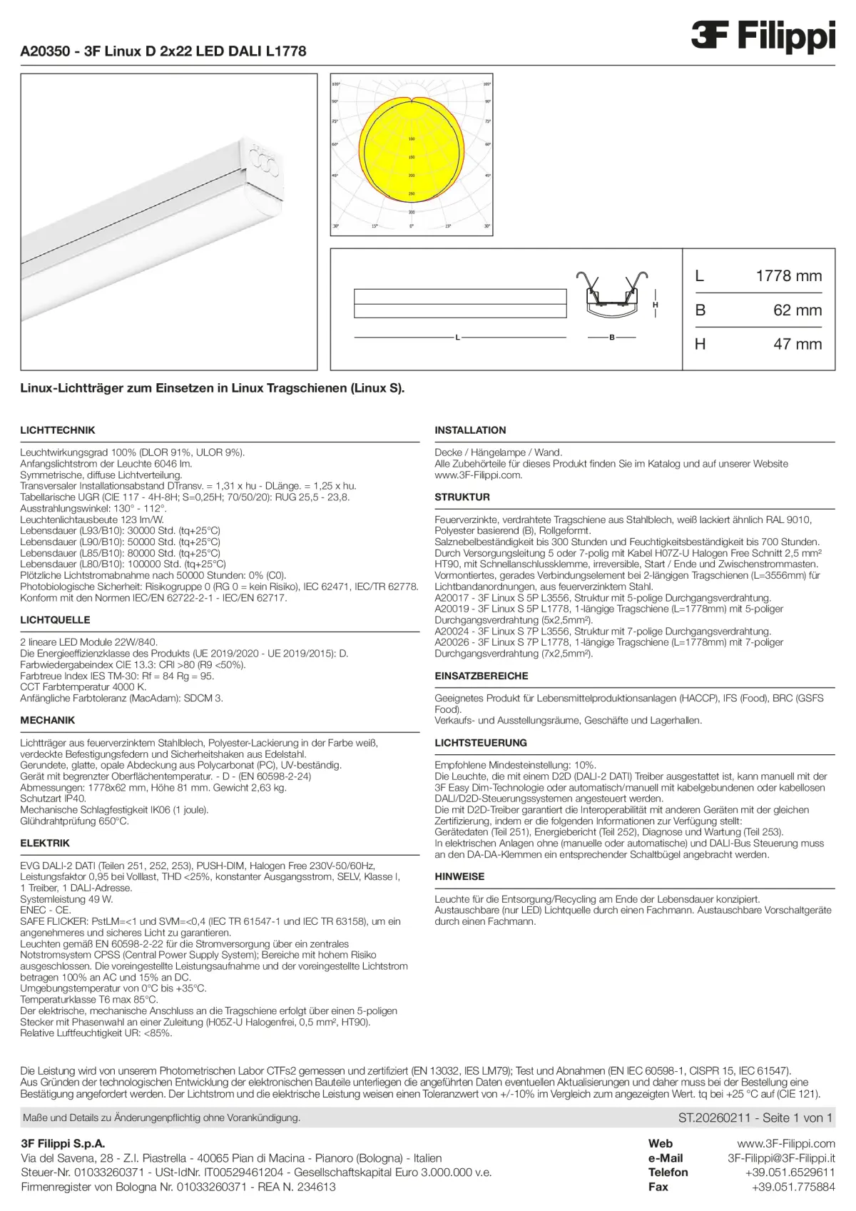 A20350 - 3F Linux D 2x22 LED DALI L1778 - Datasheet - de