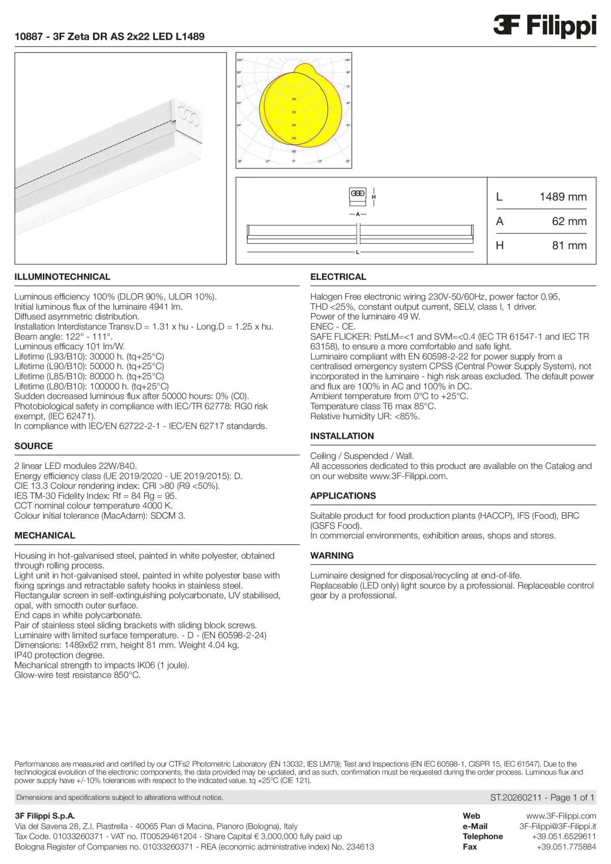 10887 - 3F Zeta DR AS 2x22 LED L1489 - Datasheet - en
