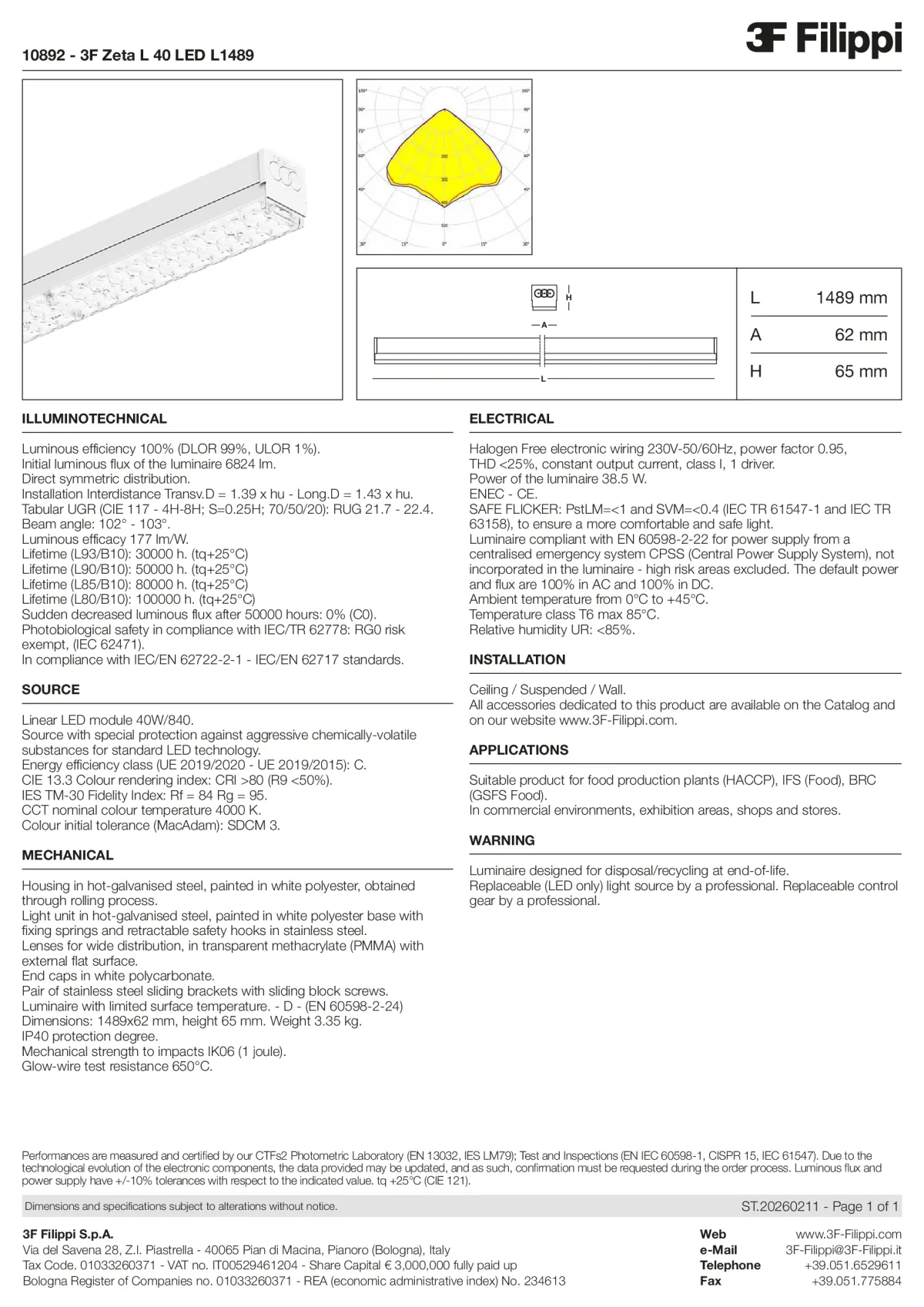 10892 - 3F Zeta L 40 LED L1489 - Datasheet - en