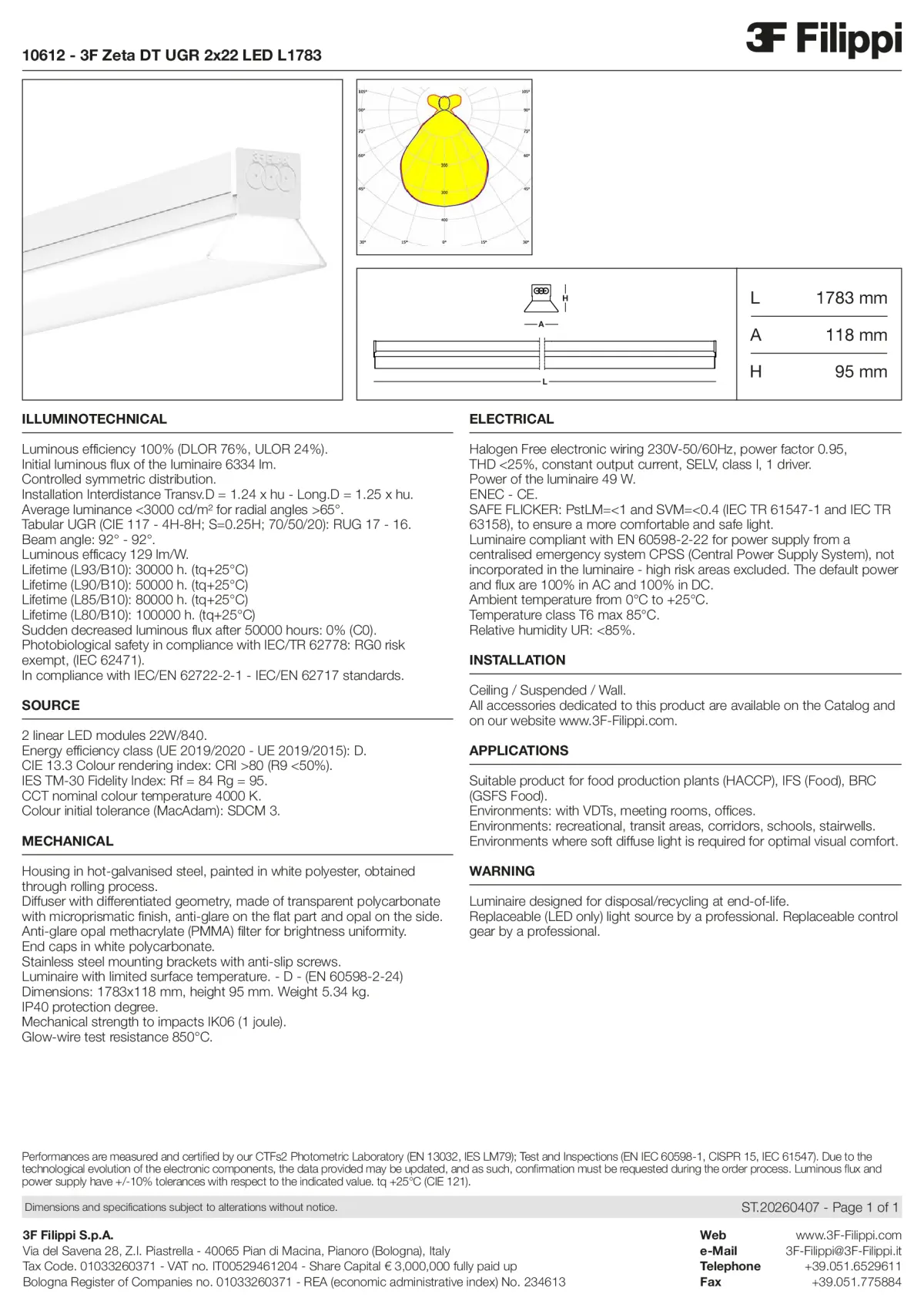 10612 - 3F Zeta DT UGR 2x22 LED L1783 - Datasheet - en
