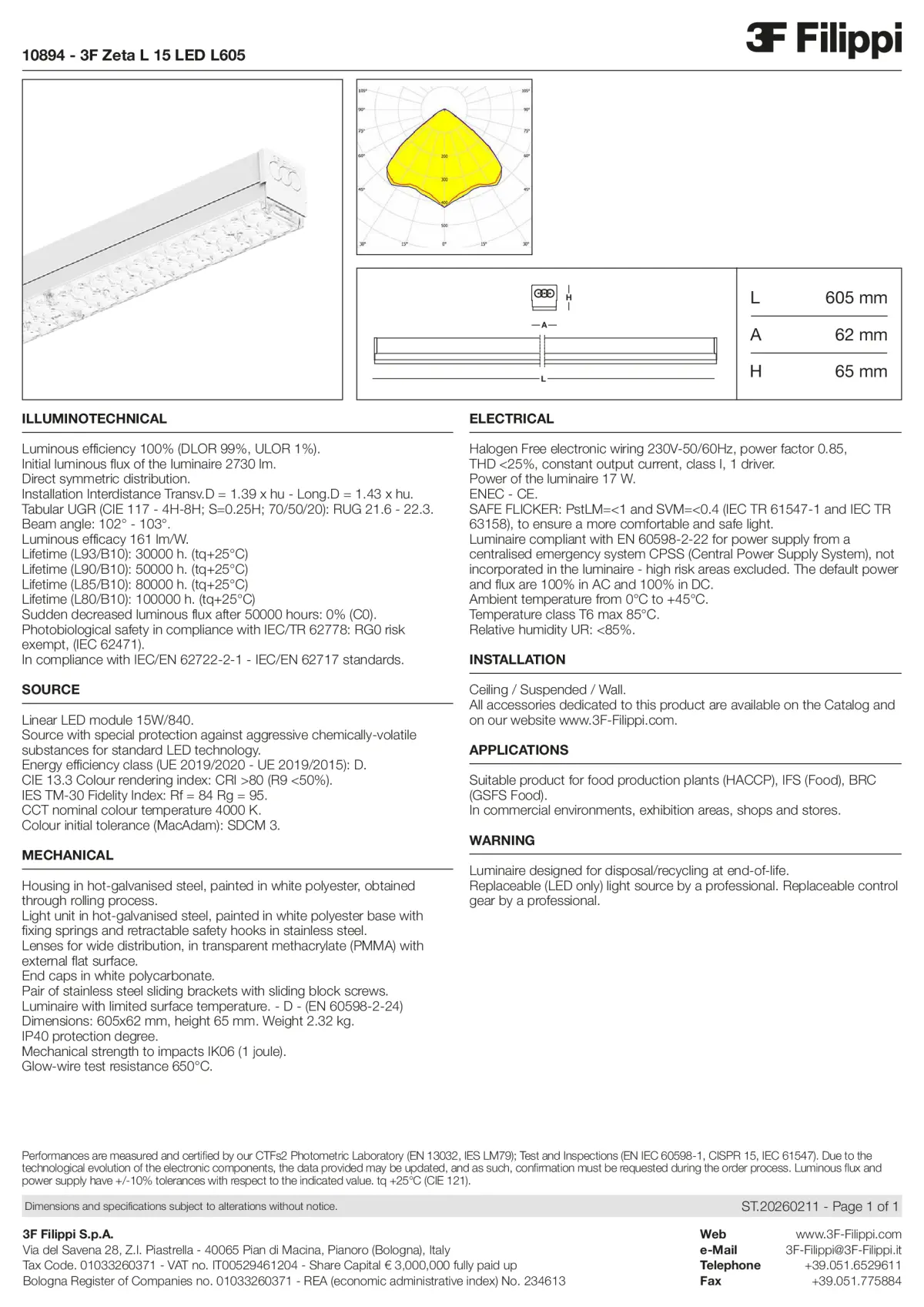 10894 - 3F Zeta L 15 LED L605 - Datasheet - en