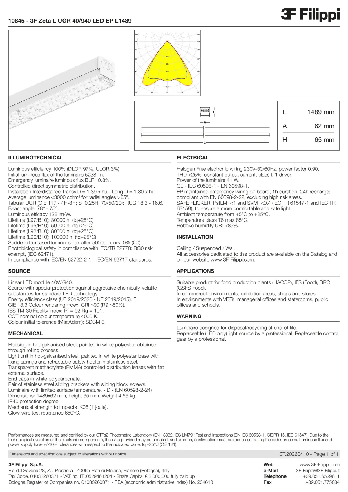 10845 - 3F Zeta L UGR 40-940 LED EP L1489 - Datasheet - en