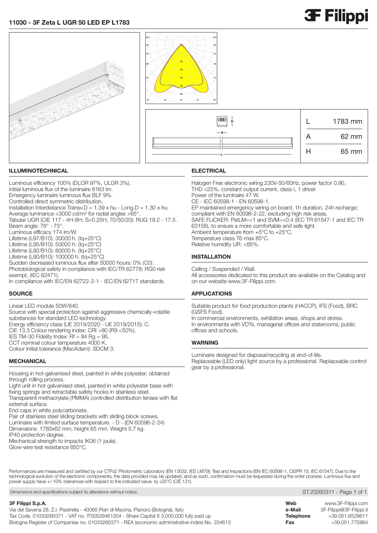 11030 - 3F Zeta L UGR 50 LED EP L1783 - Datasheet - en