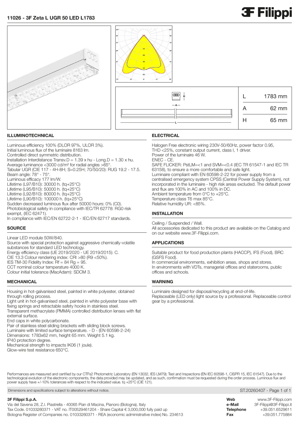 11026 - 3F Zeta L UGR 50 LED L1783 - Datasheet - en