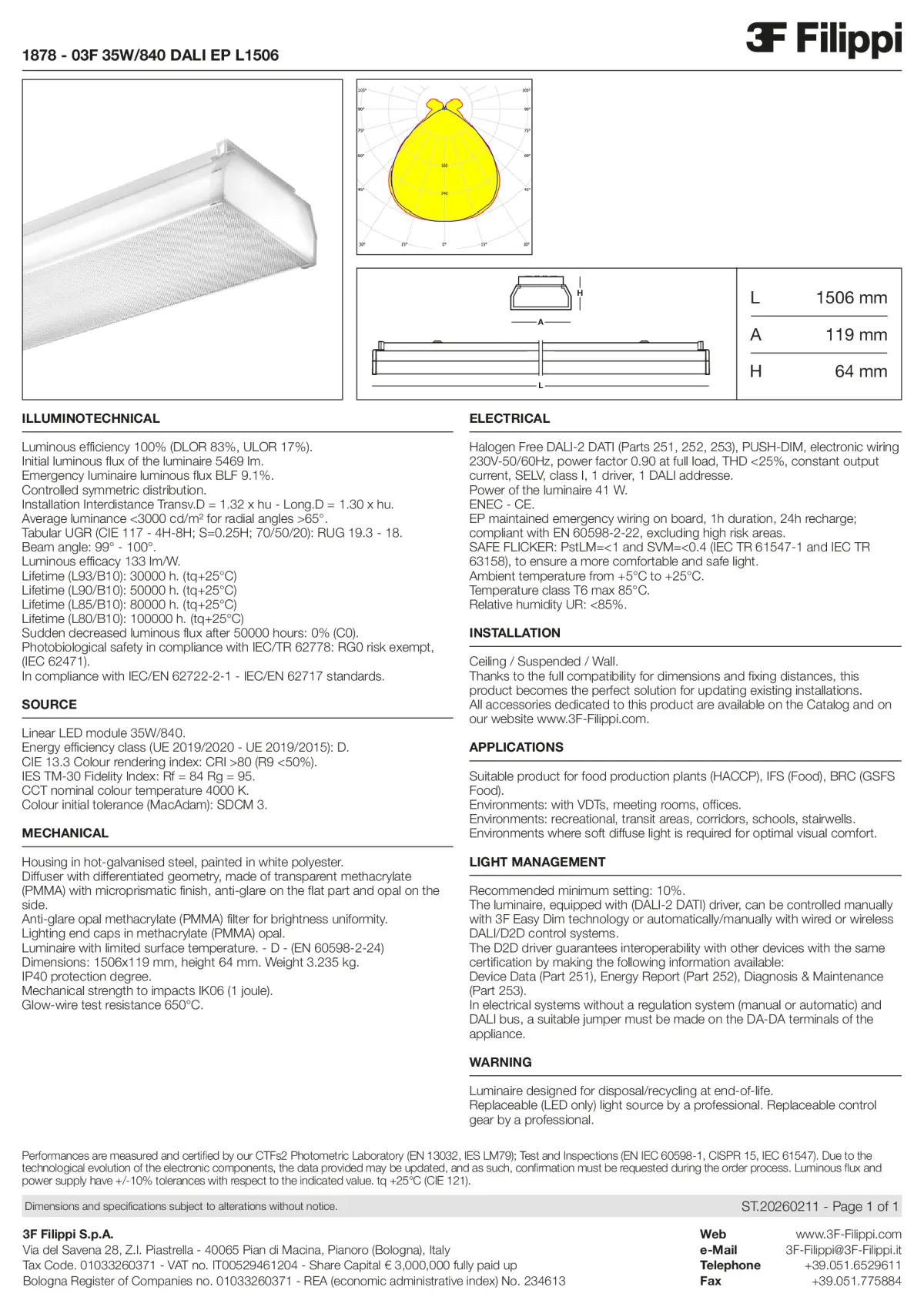 1878 - 03F 35W-840 DALI EP L1506 - Datasheet - en