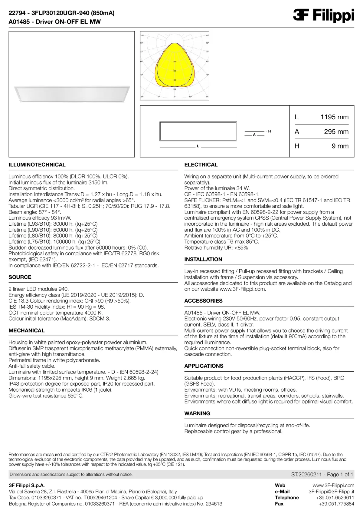 22794+A01485 - 3FLP30120UGR-940 (850mA) + ON-OFF EL MW - Datasheet - en