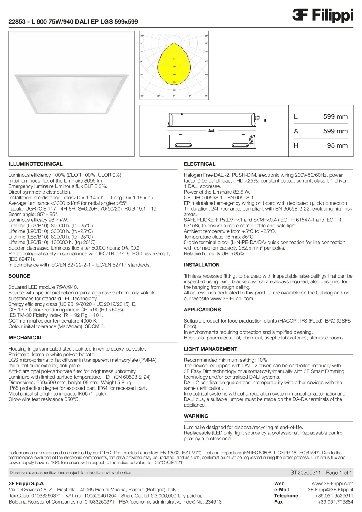 22853 - L 600 75W-940 DALI EP LGS 599x599 - Datasheet - en