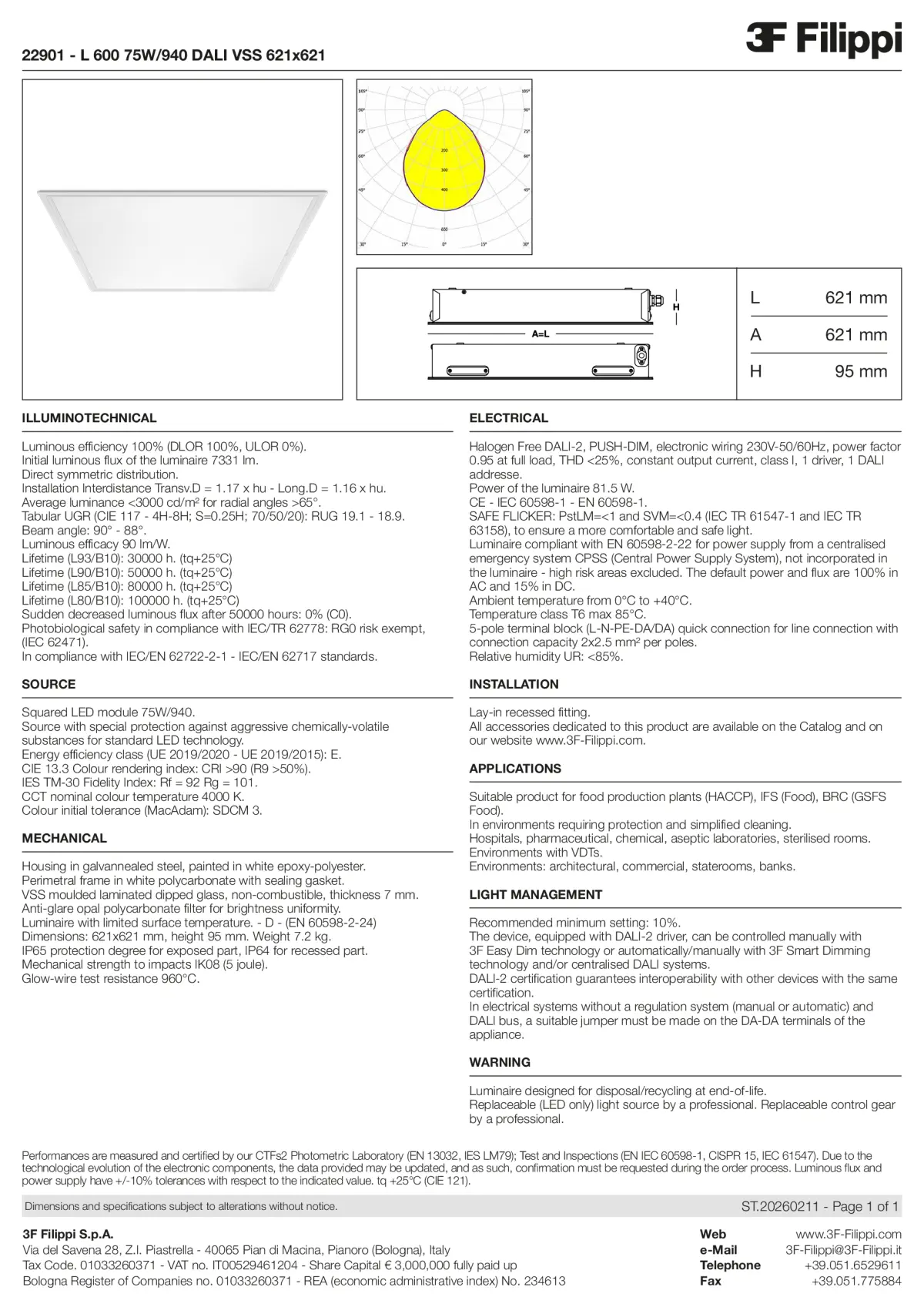 22901 - L 600 75W-940 DALI VSS 621x621 - Datasheet - en