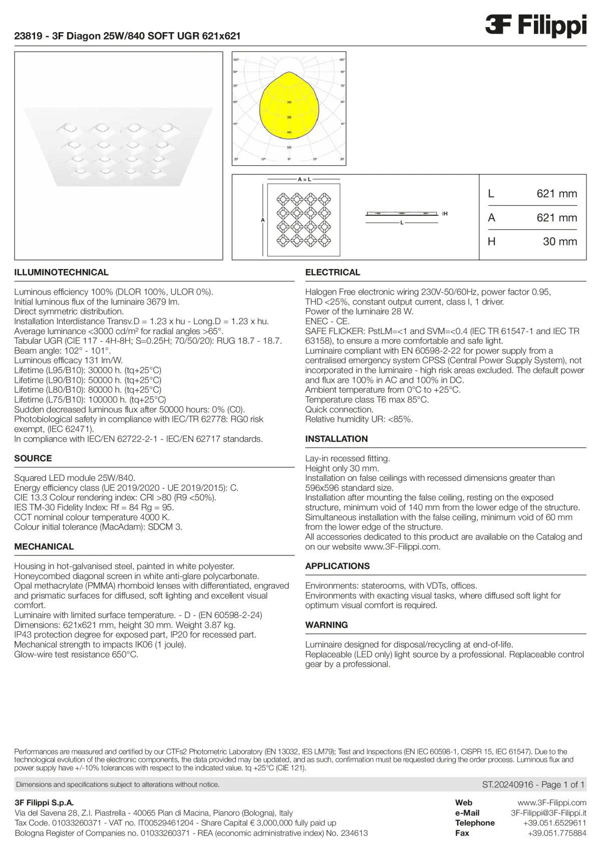 23819 - 3F Diagon 25W-840 SOFT UGR 621x621 - Datasheet - en