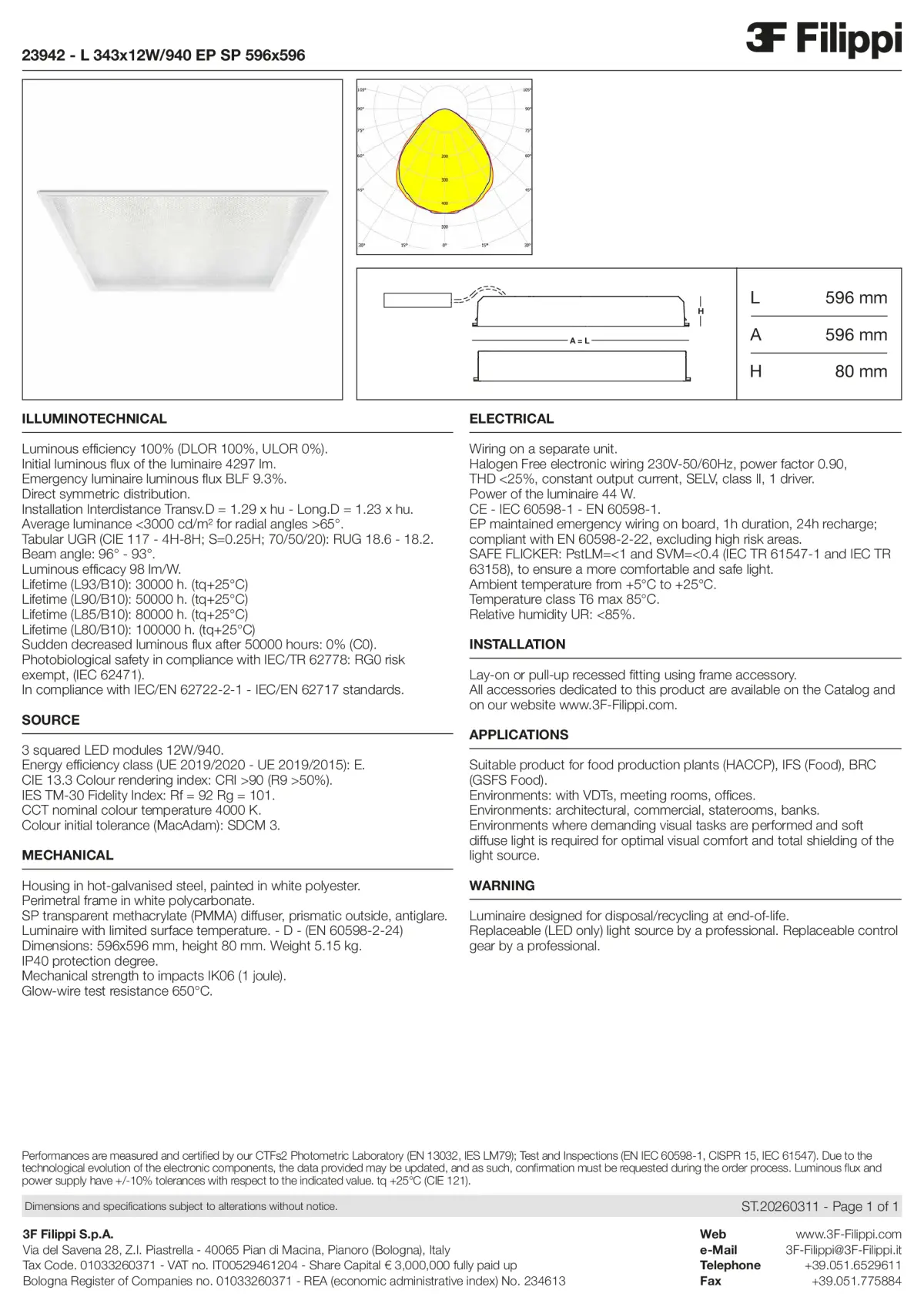 23942 - L 343x12W-940 EP SP 596x596 - Datasheet - en