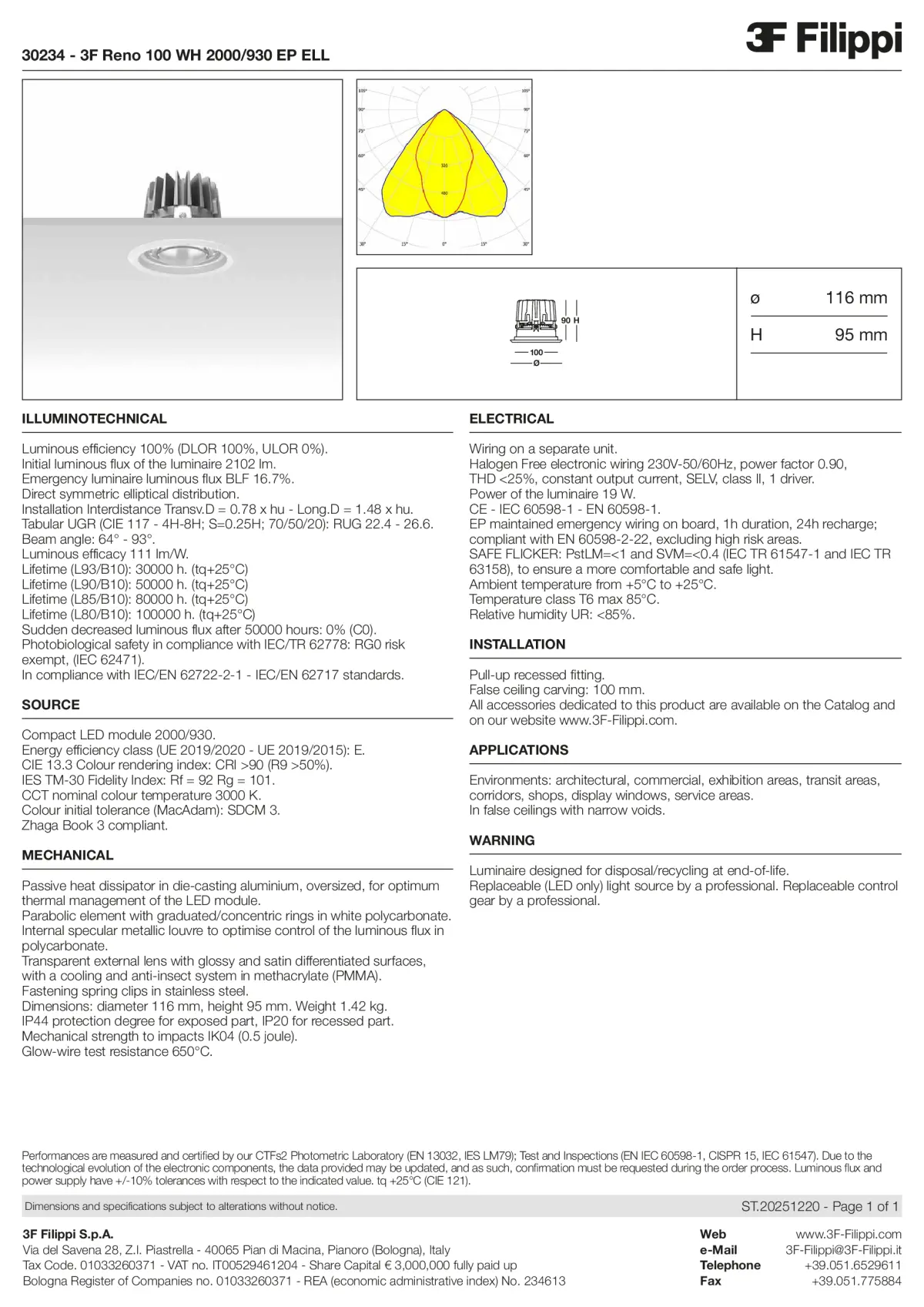 30234 - 3F Reno 100 WH 2000-930 EP ELL - Datasheet - en