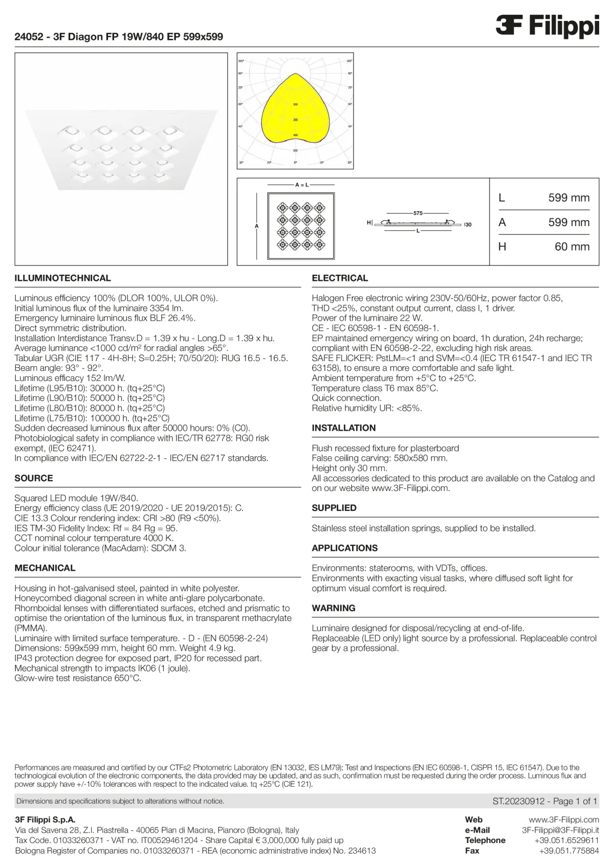 24052 - 3F Diagon FP 19W-840 EP 599x599 - Datasheet - en