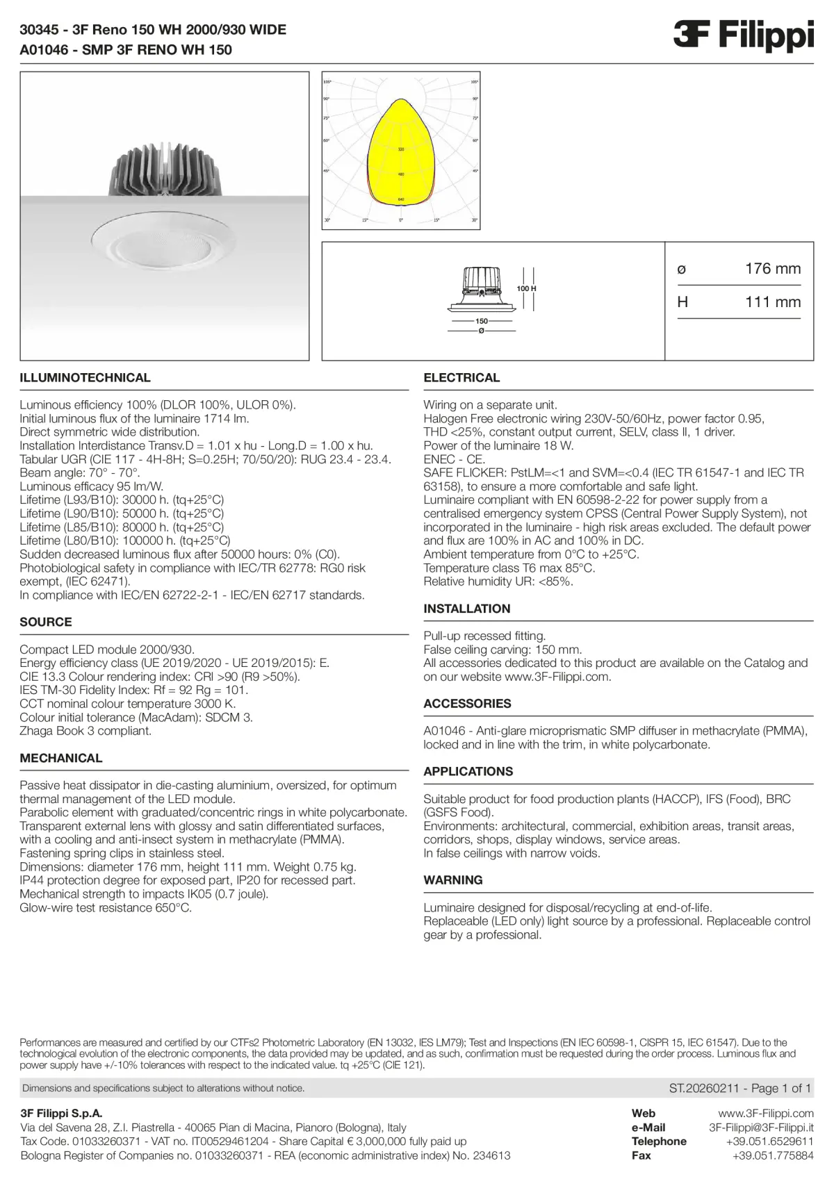 30345+A01046 - 3F Reno 150 WH 2000-930 WIDE + SMP WH - Datasheet - en
