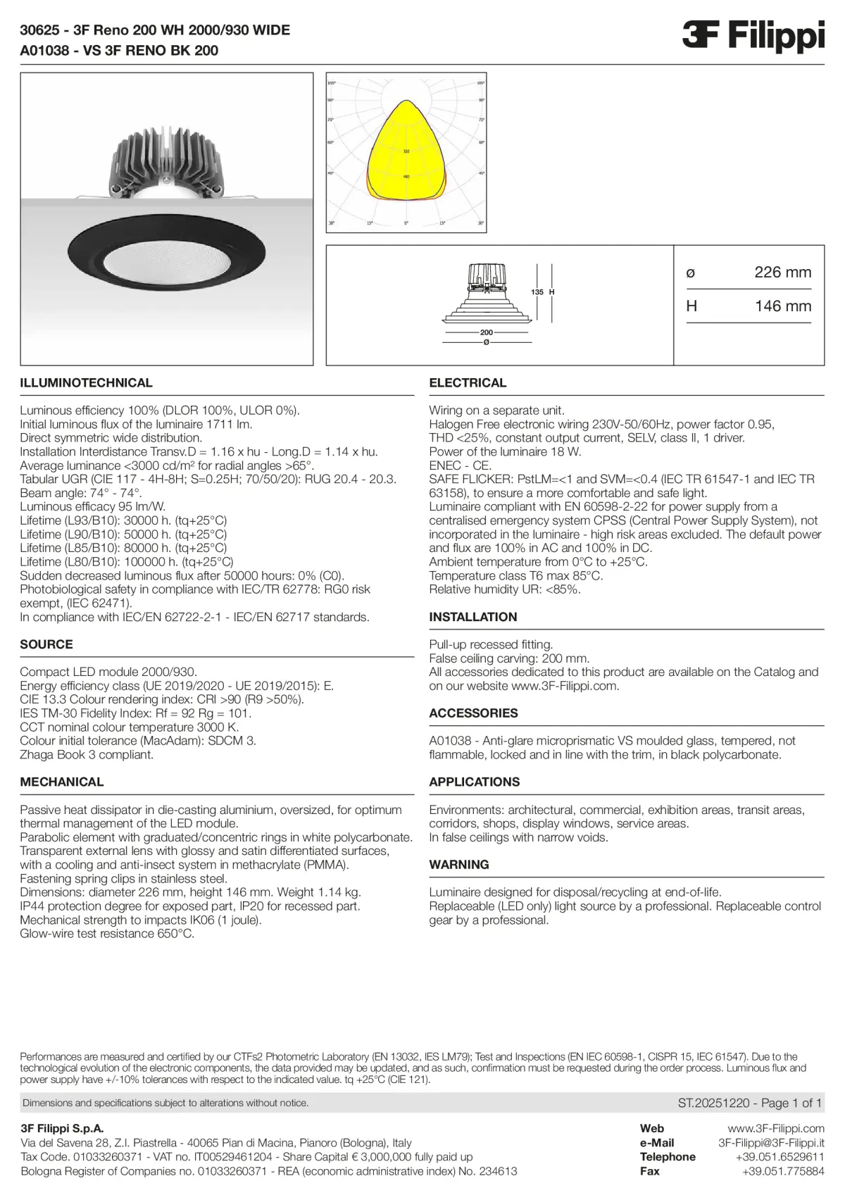 30625+A01038 - 3F Reno 200 WH 2000-930 WIDE + VS BK - Datasheet - en