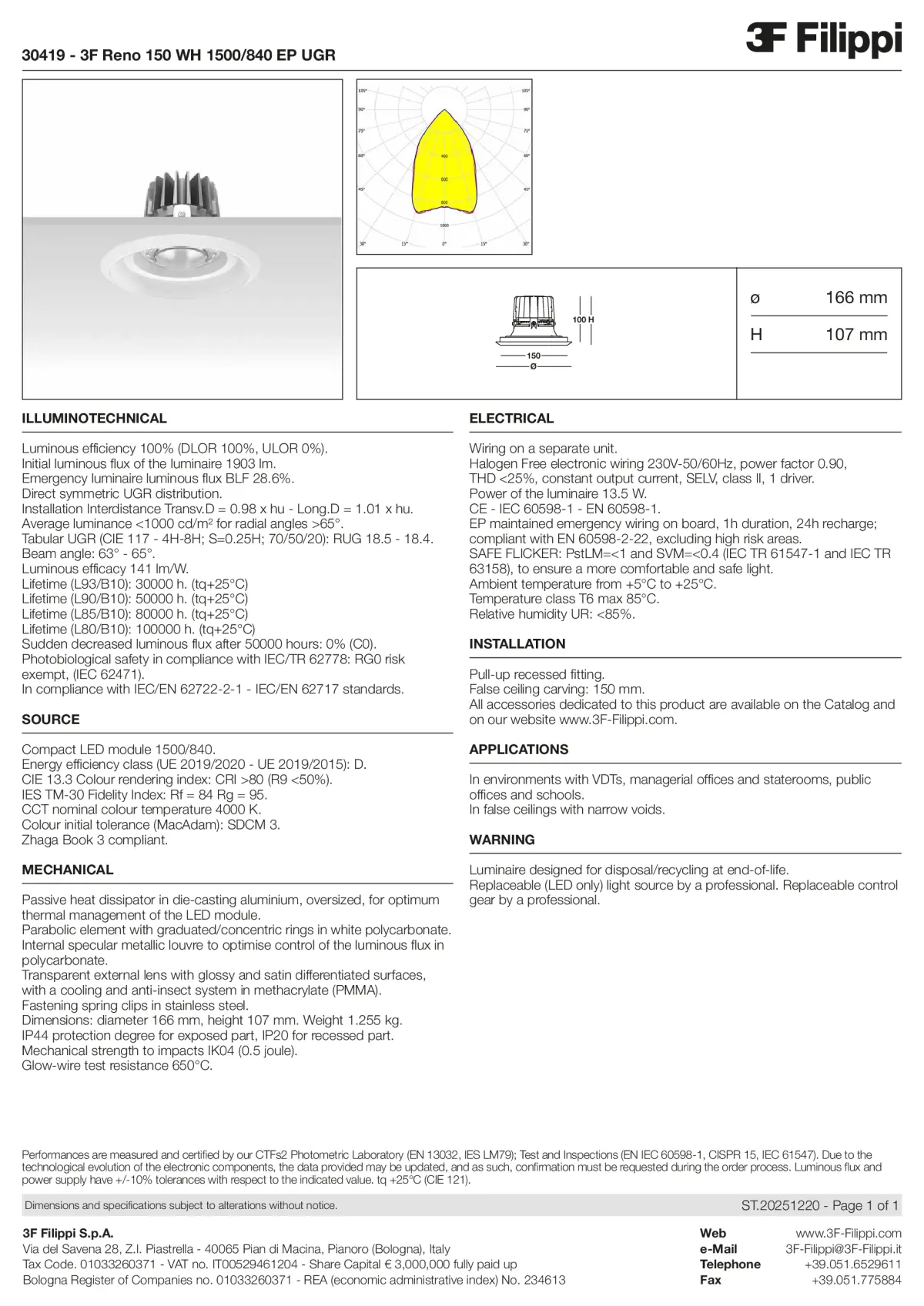 30419 - 3F Reno 150 WH 1500-840 EP UGR - Datasheet - en
