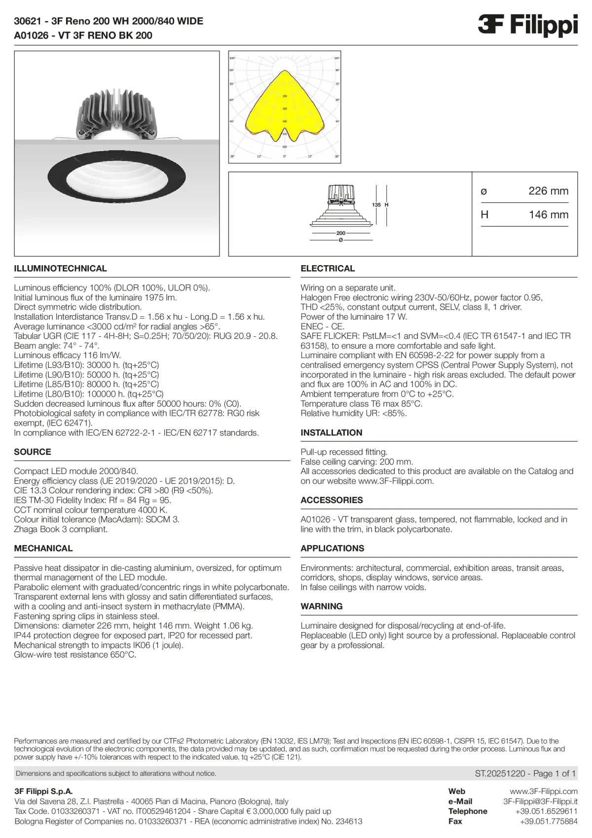 30621+A01026 - 3F Reno 200 WH 2000-840 WIDE + VT BK - Datasheet - en