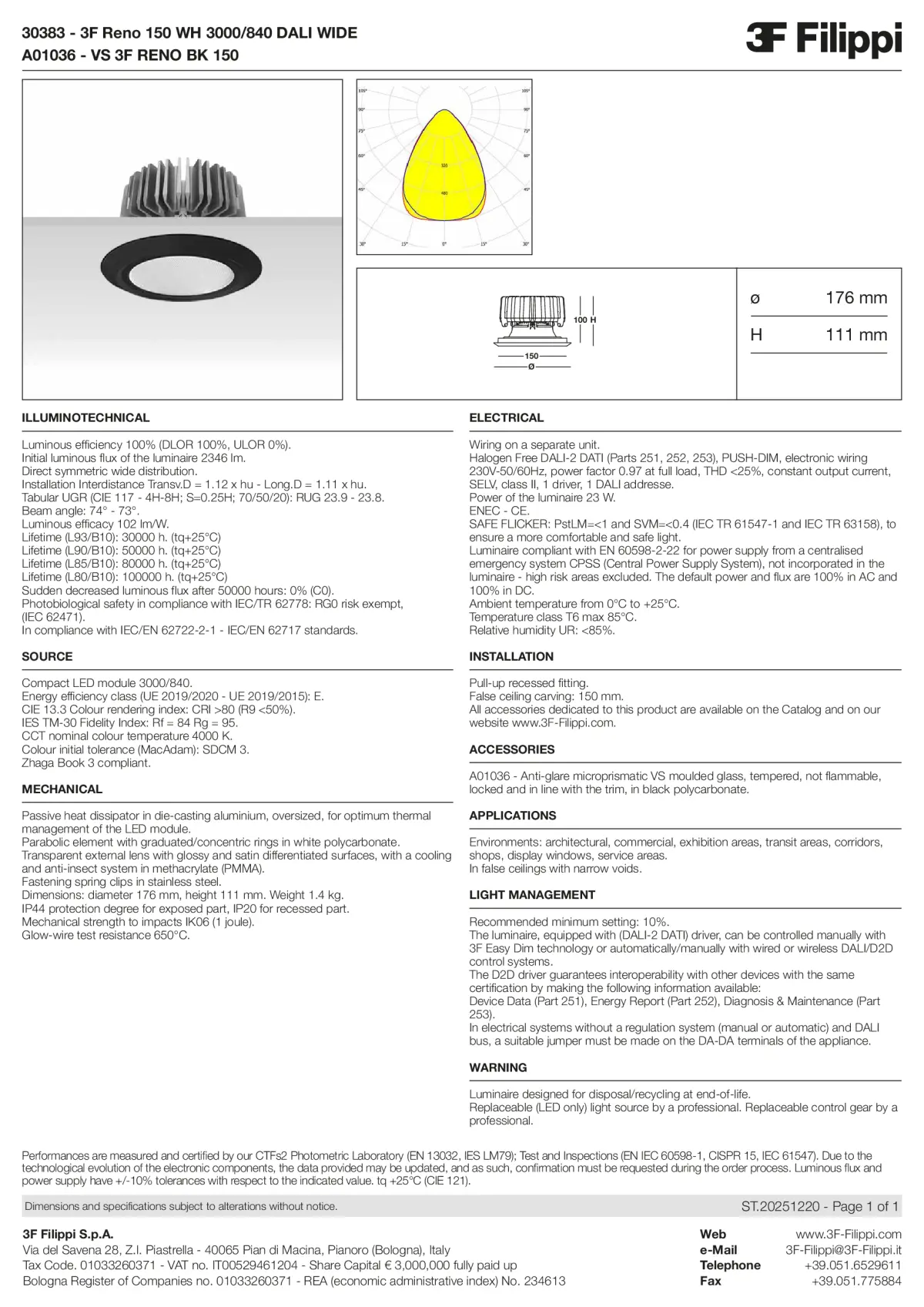 30383+A01036 - 3F Reno 150 WH 3000-840 DALI WIDE + VS BK - Datasheet - en