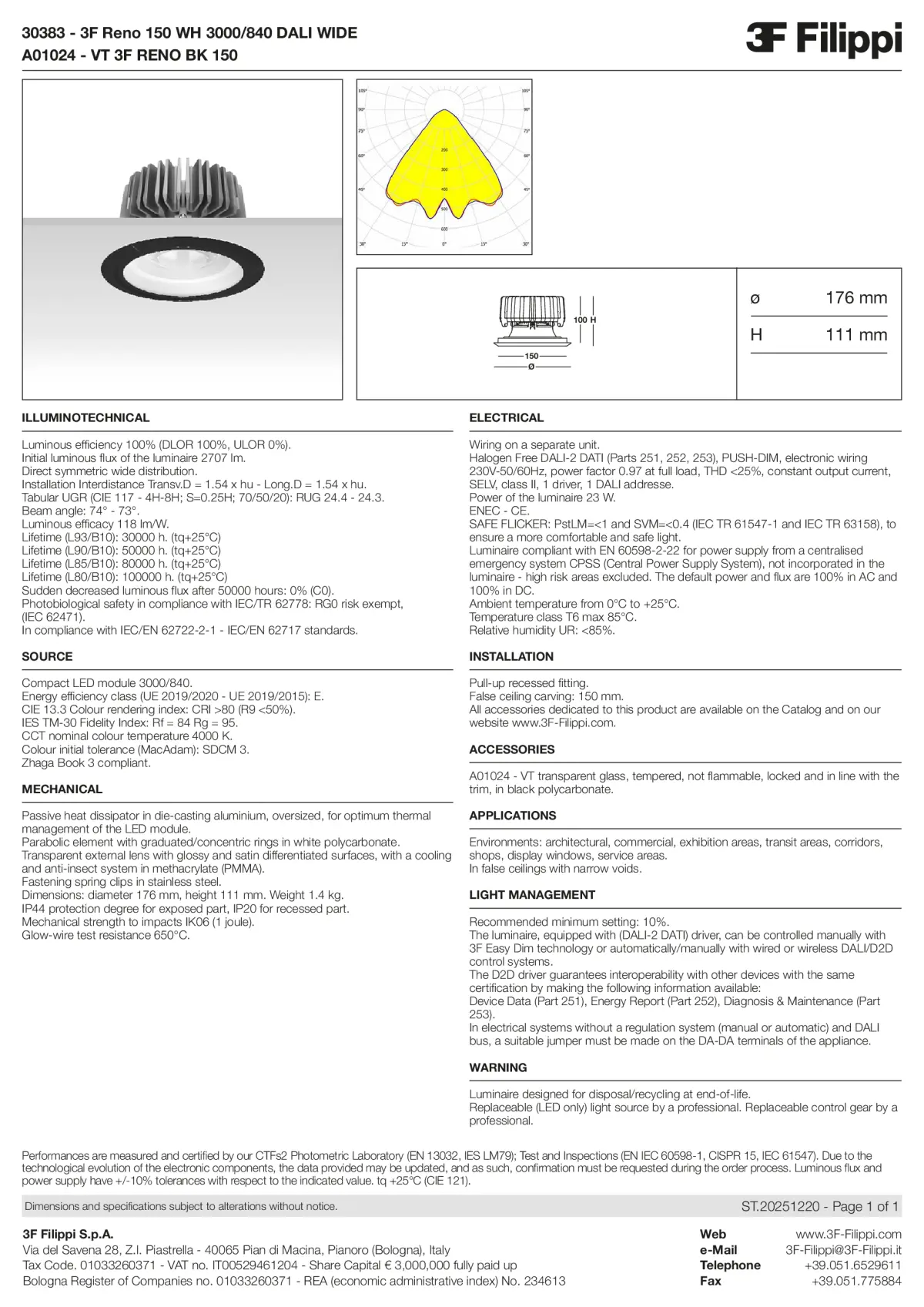 30383+A01024 - 3F Reno 150 WH 3000-840 DALI WIDE + VT BK - Datasheet - en