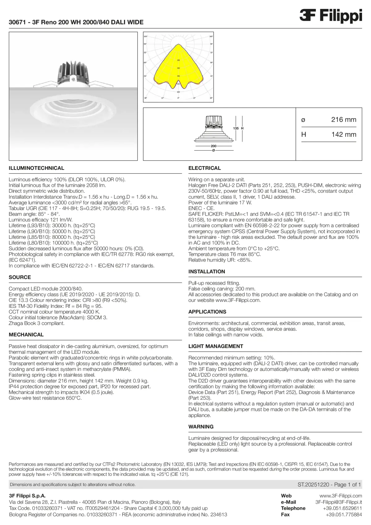30671 - 3F Reno 200 WH 2000-840 DALI WIDE - Datasheet - en