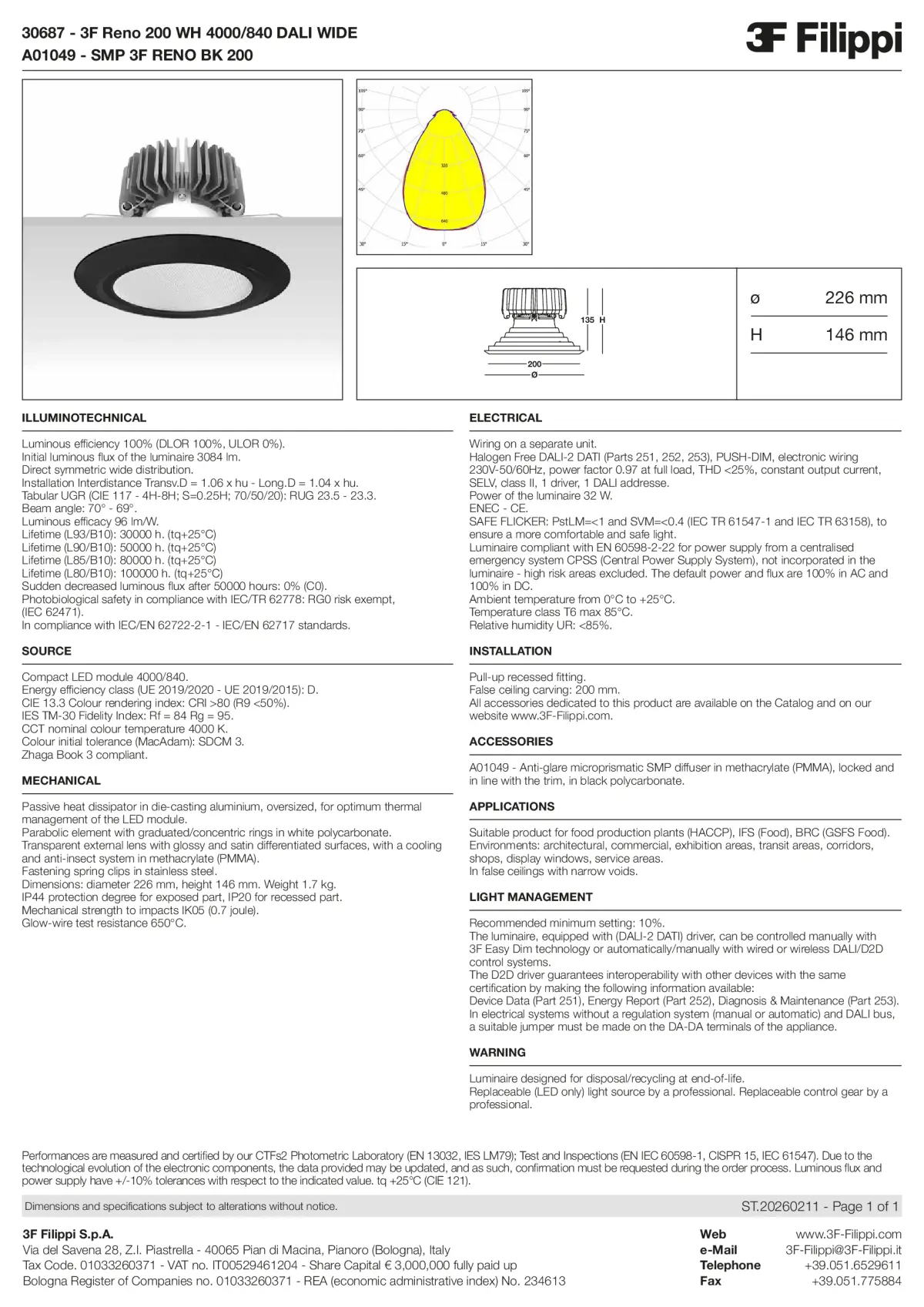 30687+A01049 - 3F Reno 200 WH 4000-840 DALI WIDE + SMP BK - Datasheet - en